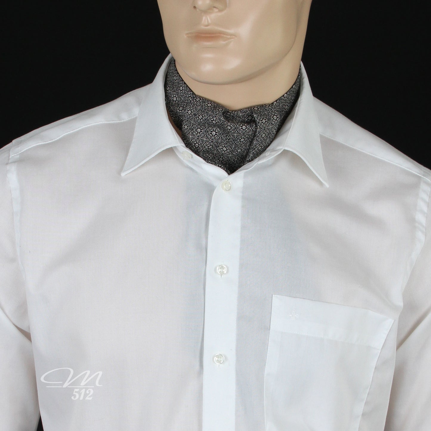 Krawattenschal Ornamente Schwarz und Creme