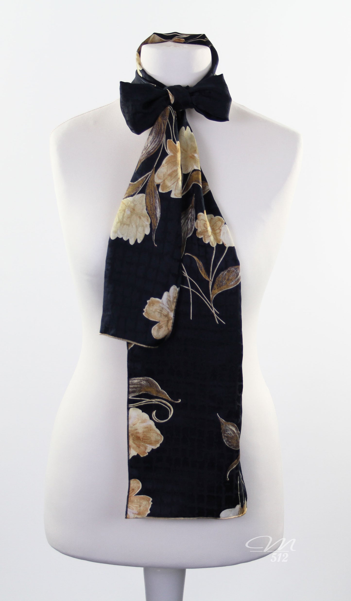 Seidenschal L Marine-Gold