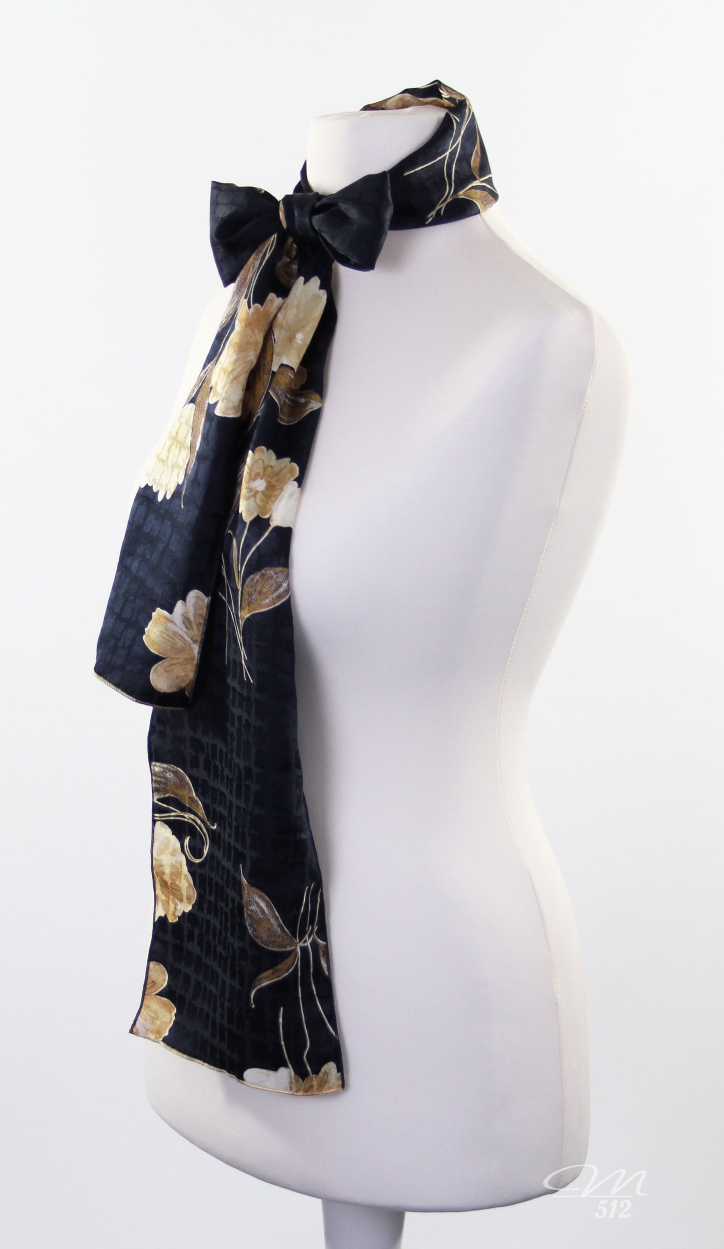Seidenschal L Marine-Gold