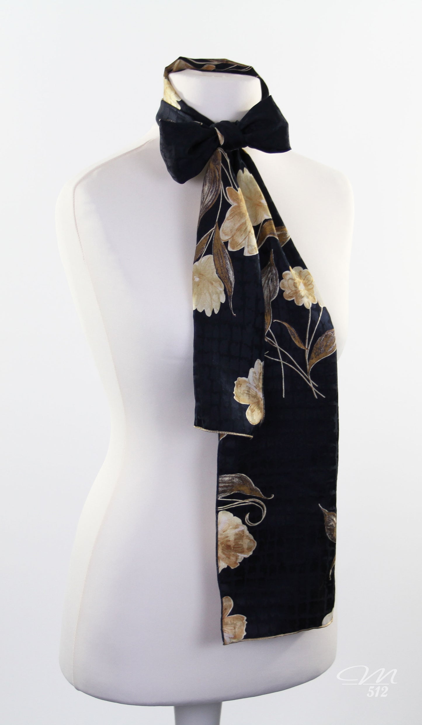Seidenschal L Marine-Gold
