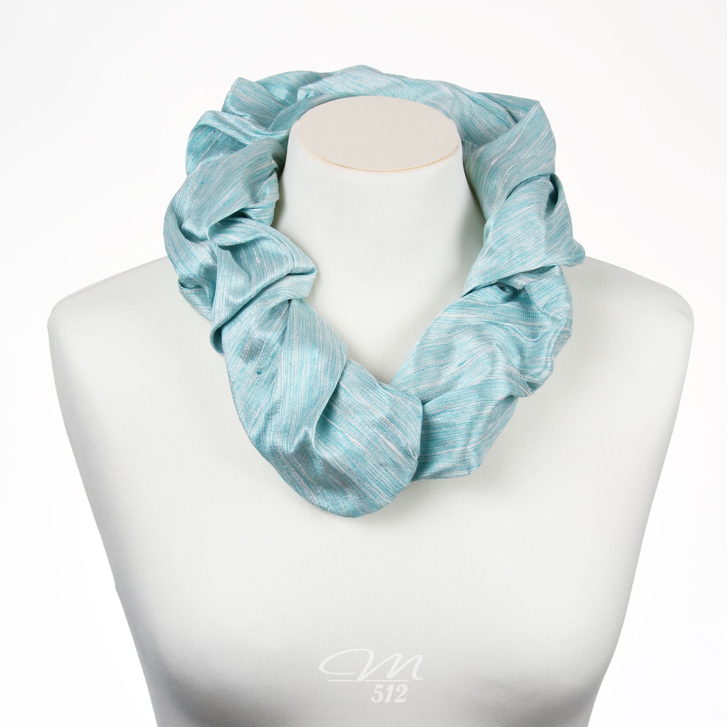 Collierschal Türkis-Weiß