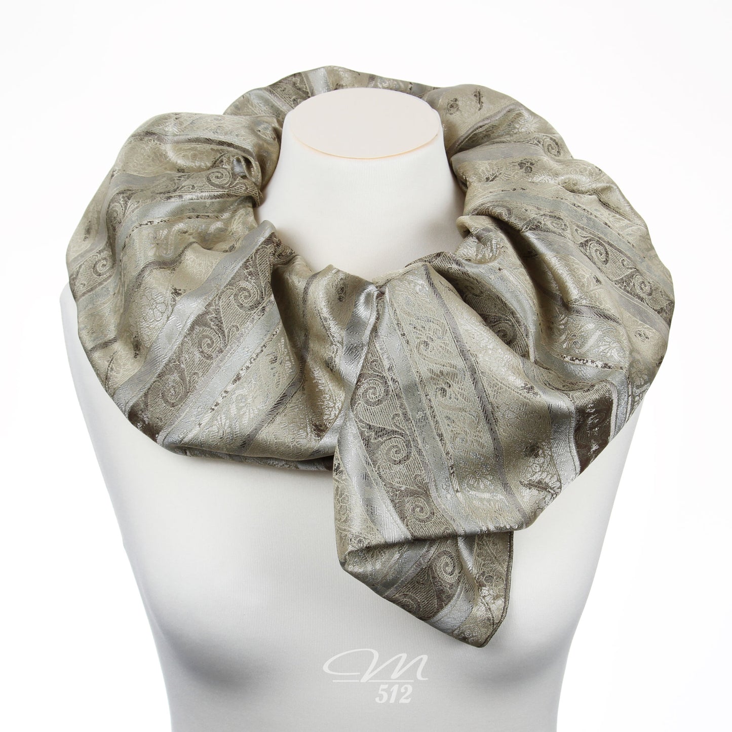 Collierschal Ornamente Grau-Beige