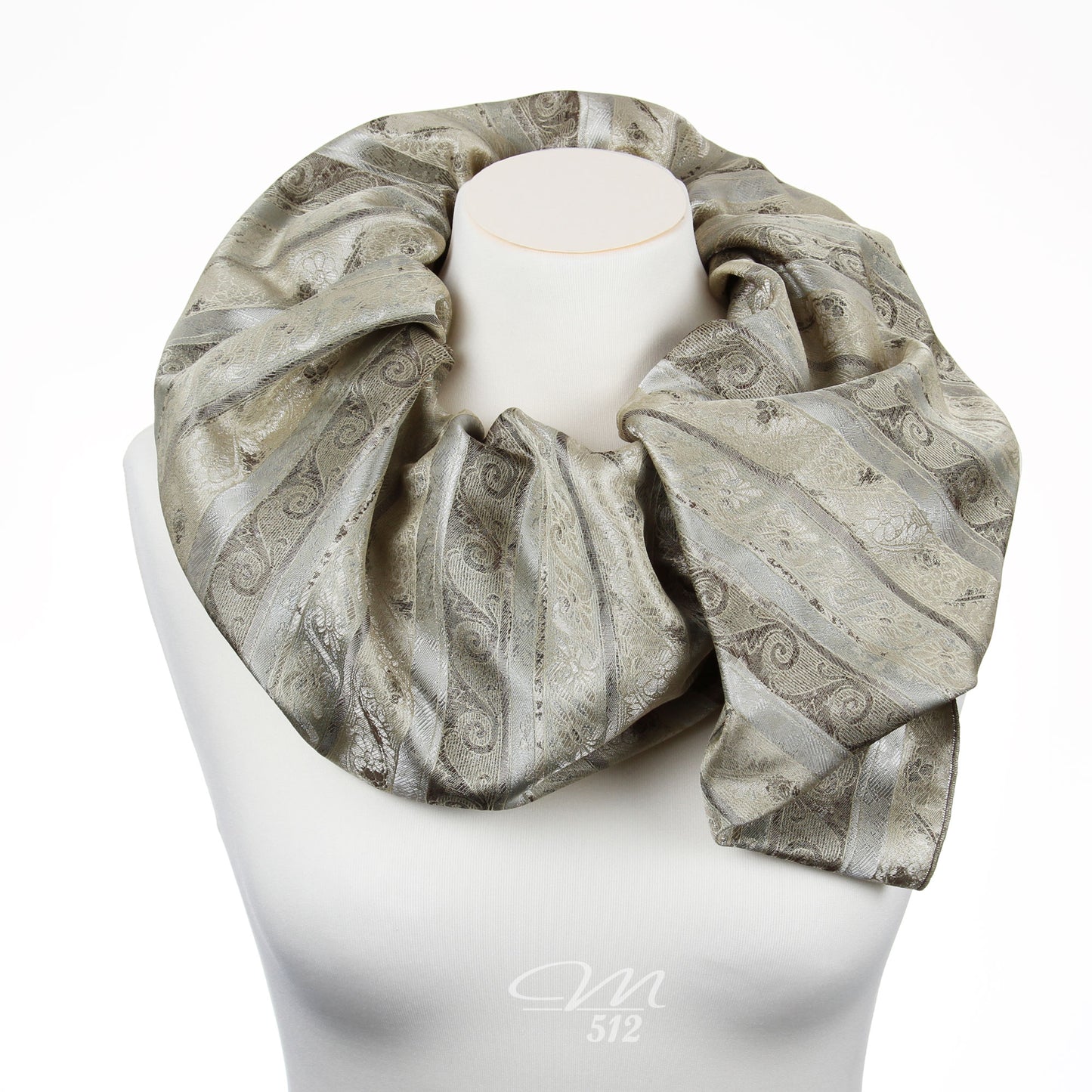 Collierschal Ornamente Grau-Beige