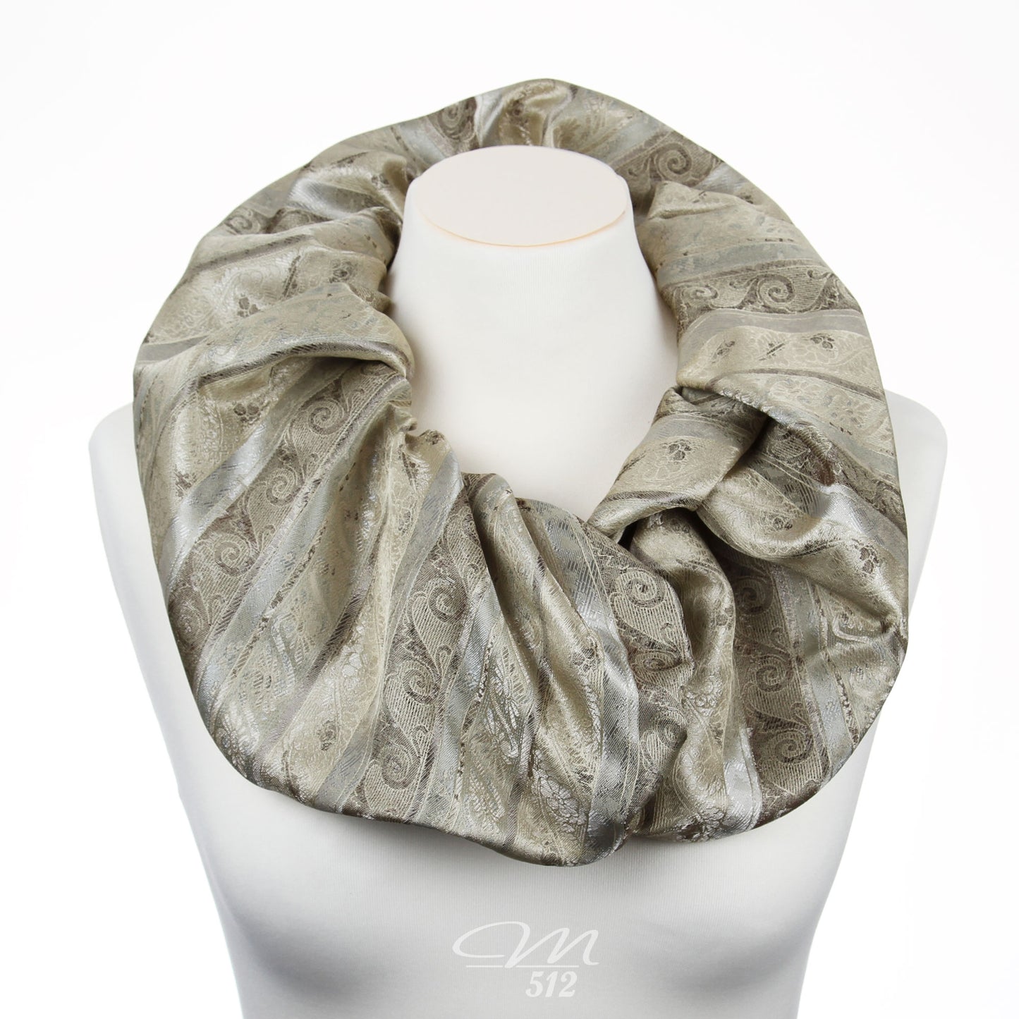 Collierschal Ornamente Grau-Beige