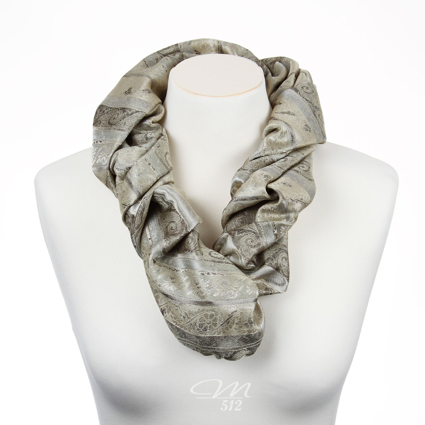 Collierschal Ornamente Grau-Beige