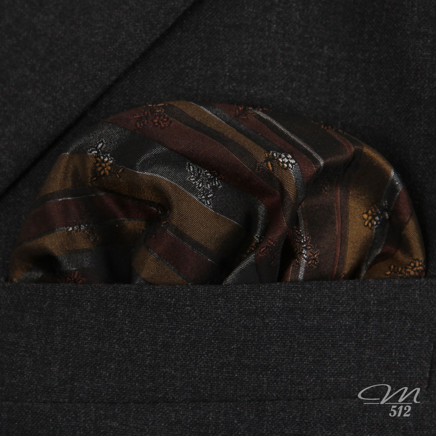 Einstecktuch Stripes Brown drapiert