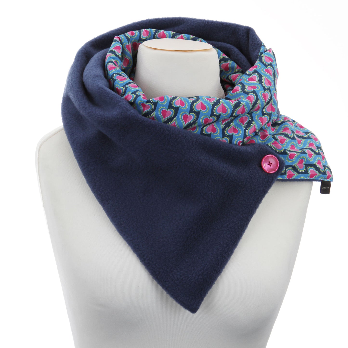 Warmes DRAPÉ Pink Hearts Blue