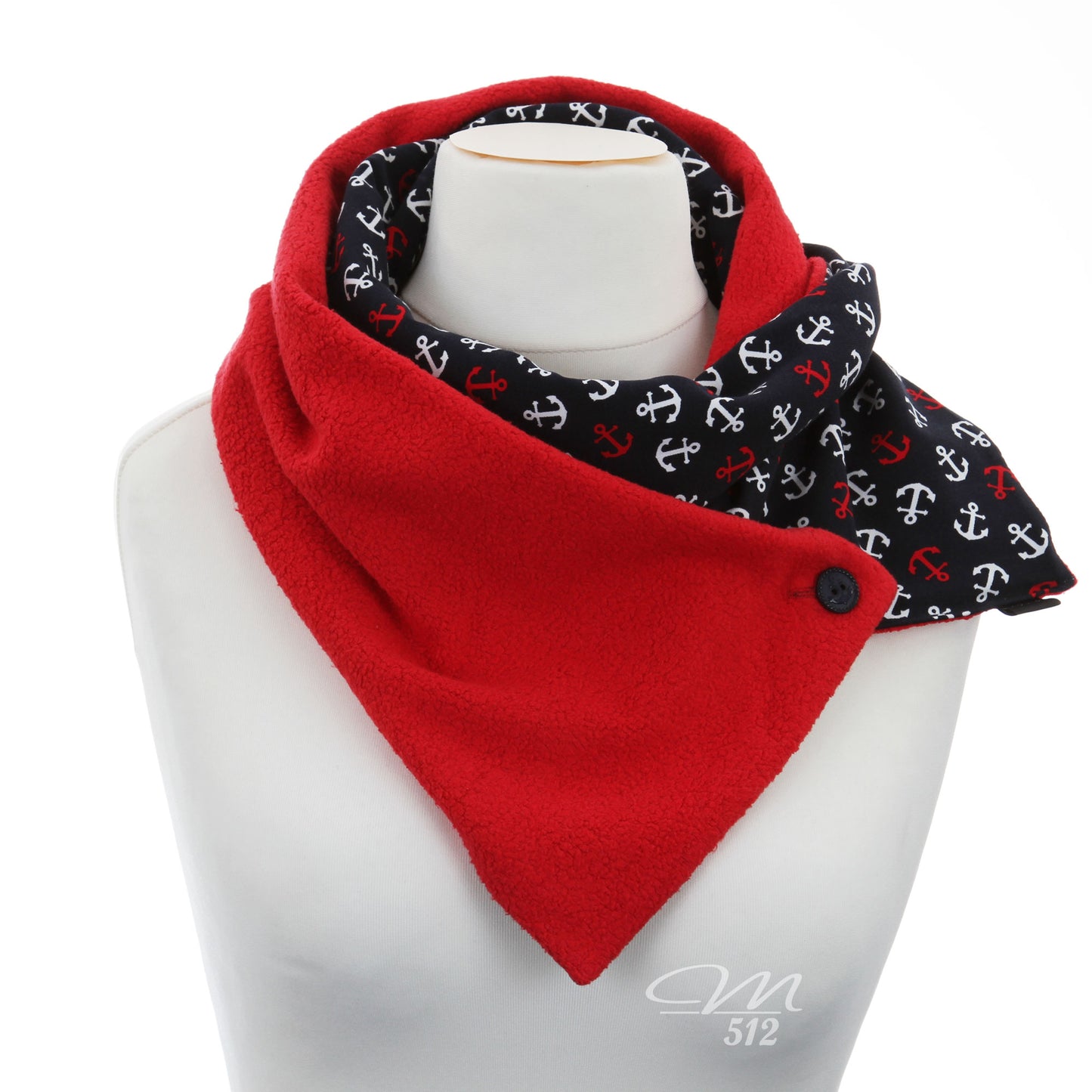 Warmes DRAPÉ Anker Rot-Weiß