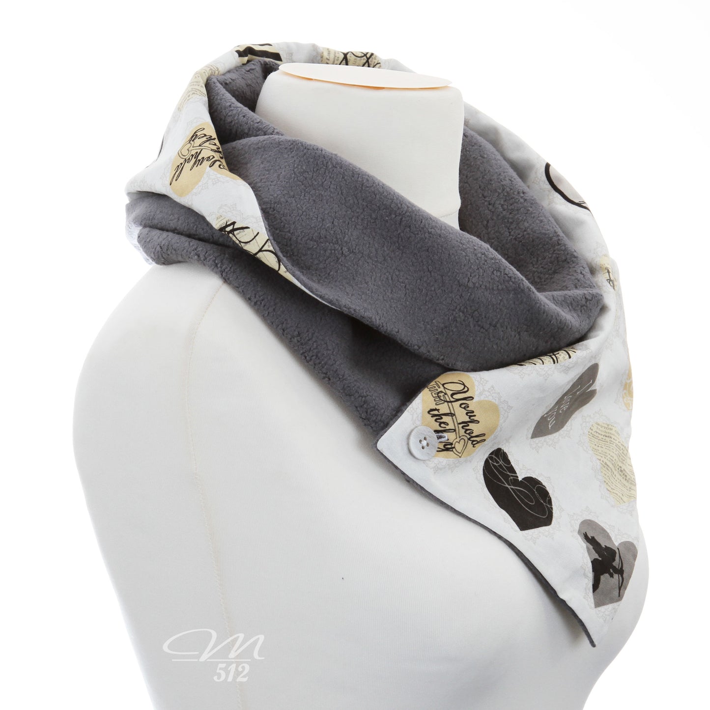 Warmes DRAPÉ Herzilein Grau