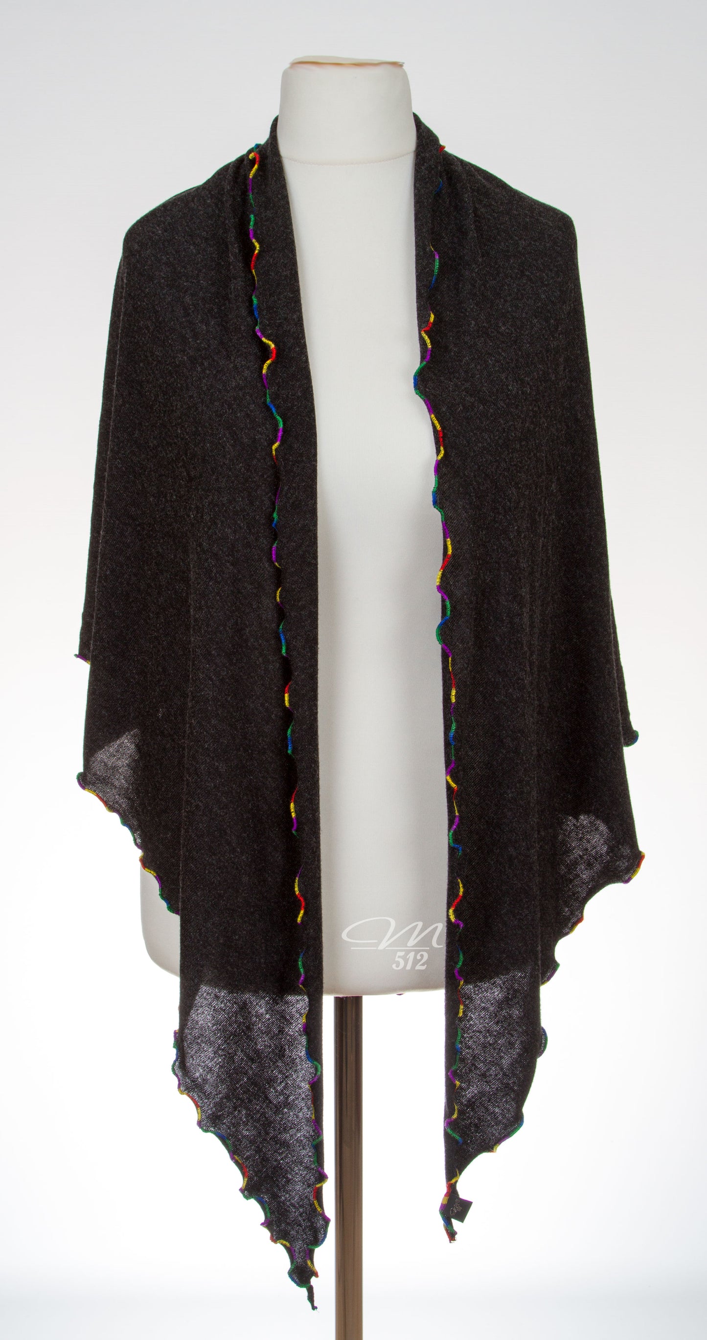 Strick-3Eck Anthrazit-Multicolor