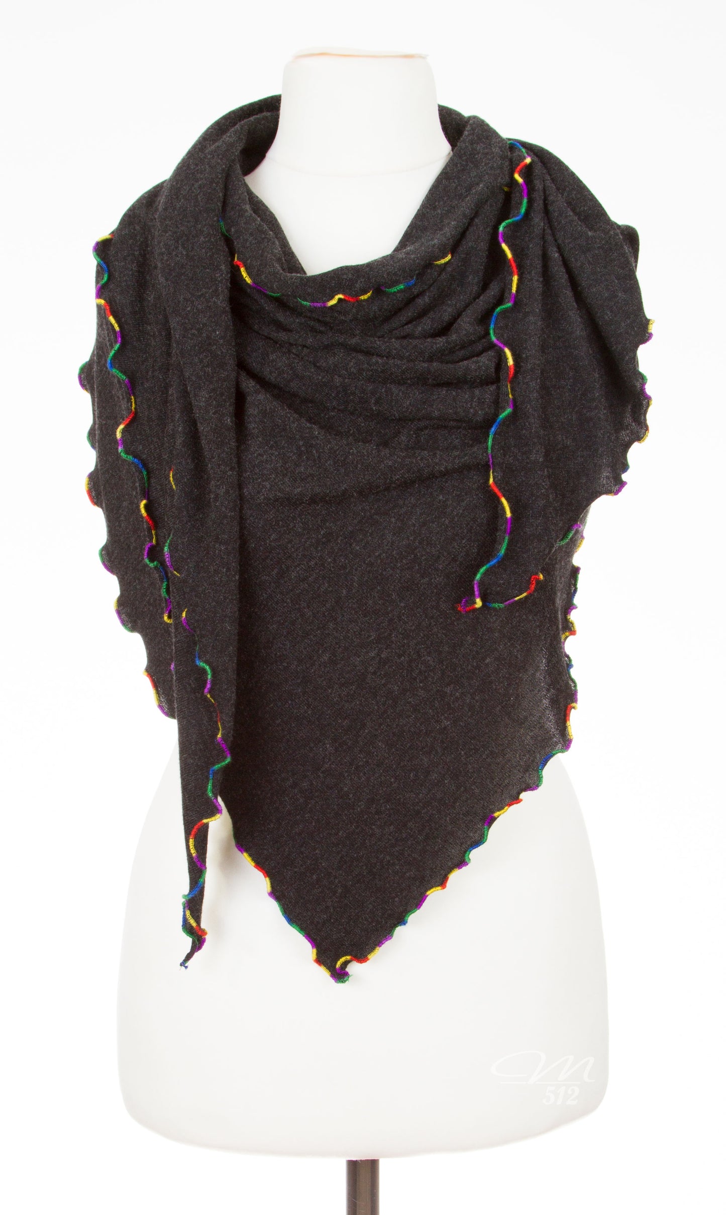 Strick-3Eck Anthrazit-Multicolor