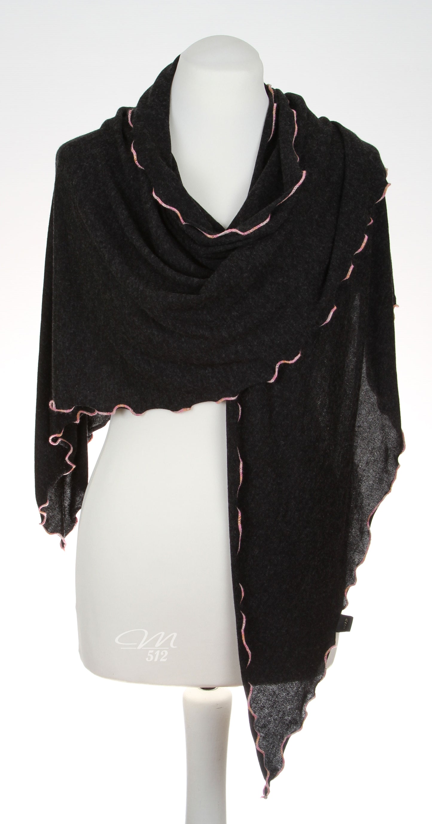 Strick-3Eck Anthrazit-Rosé