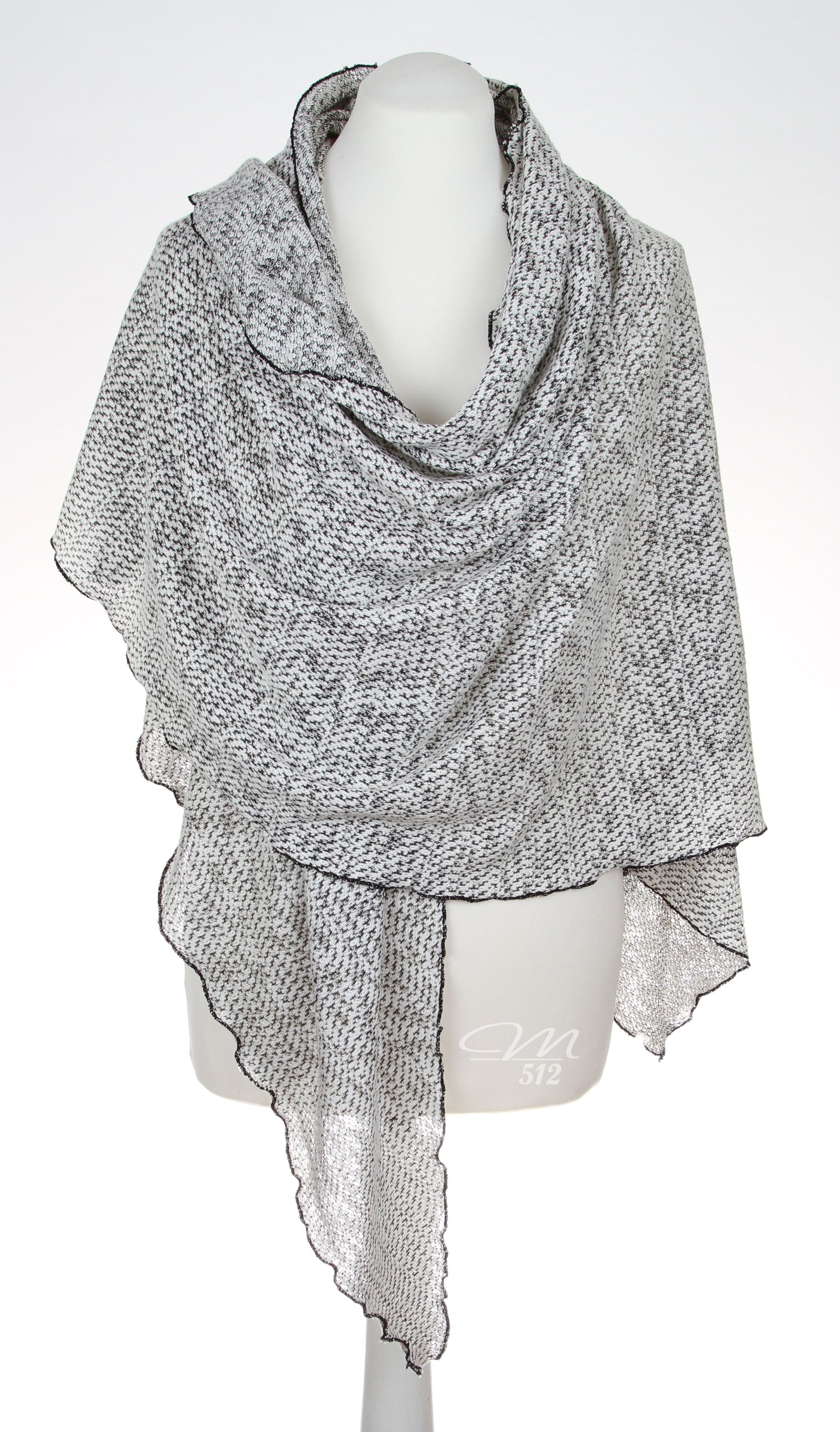 Strick-3Eck Schwarz-Creme