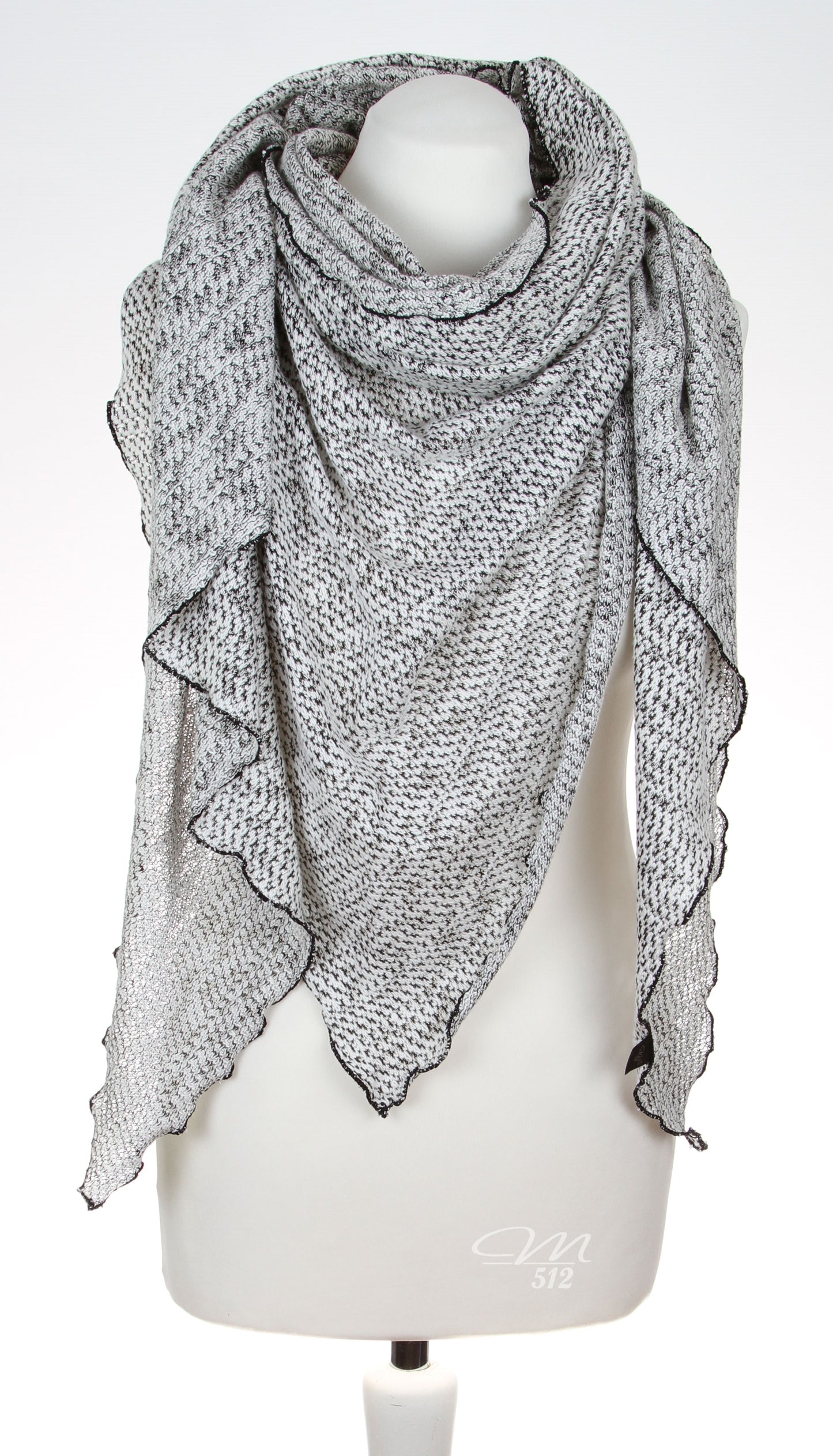 Strick-3Eck Schwarz-Creme