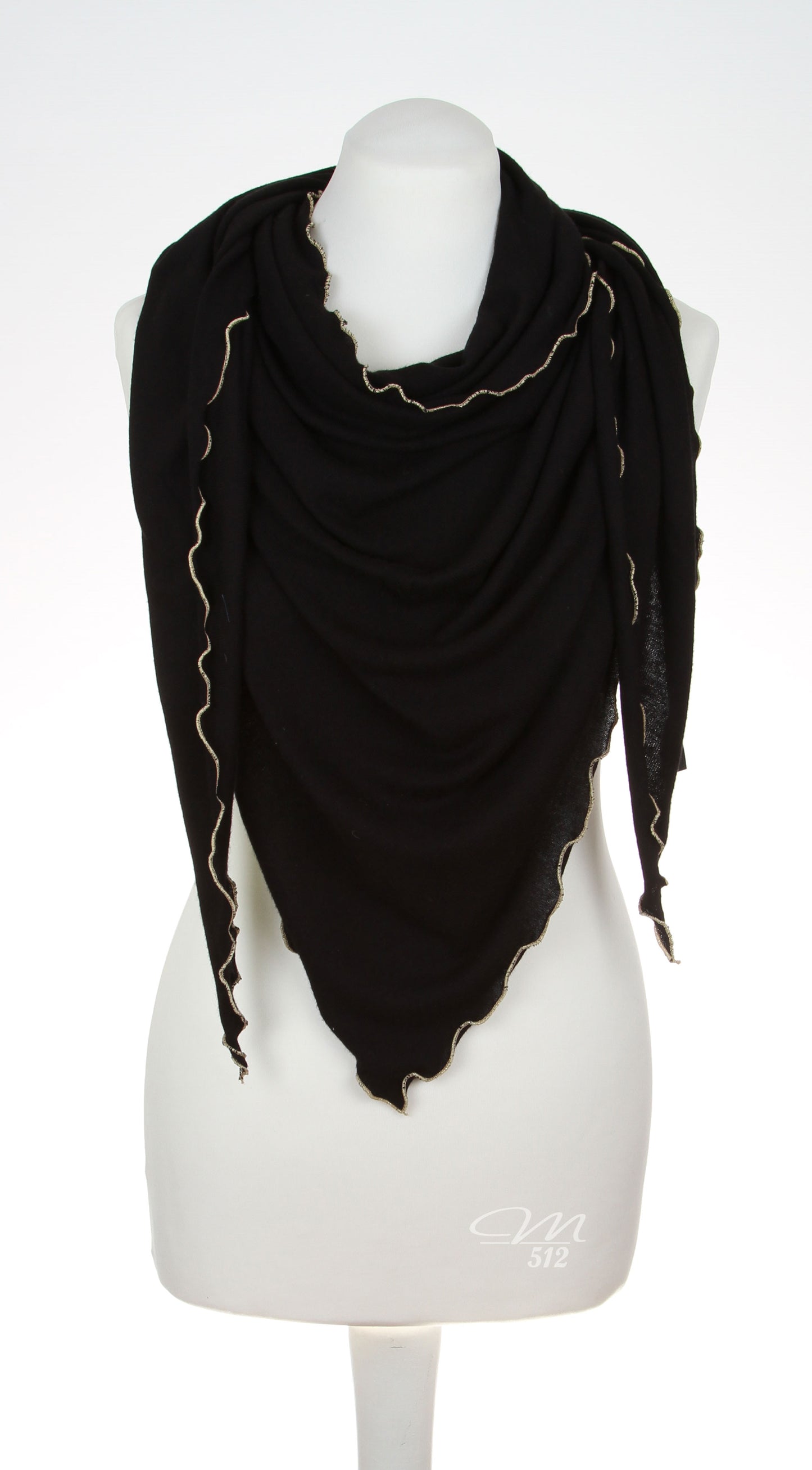 Strick-3Eck Schwarz-Gold