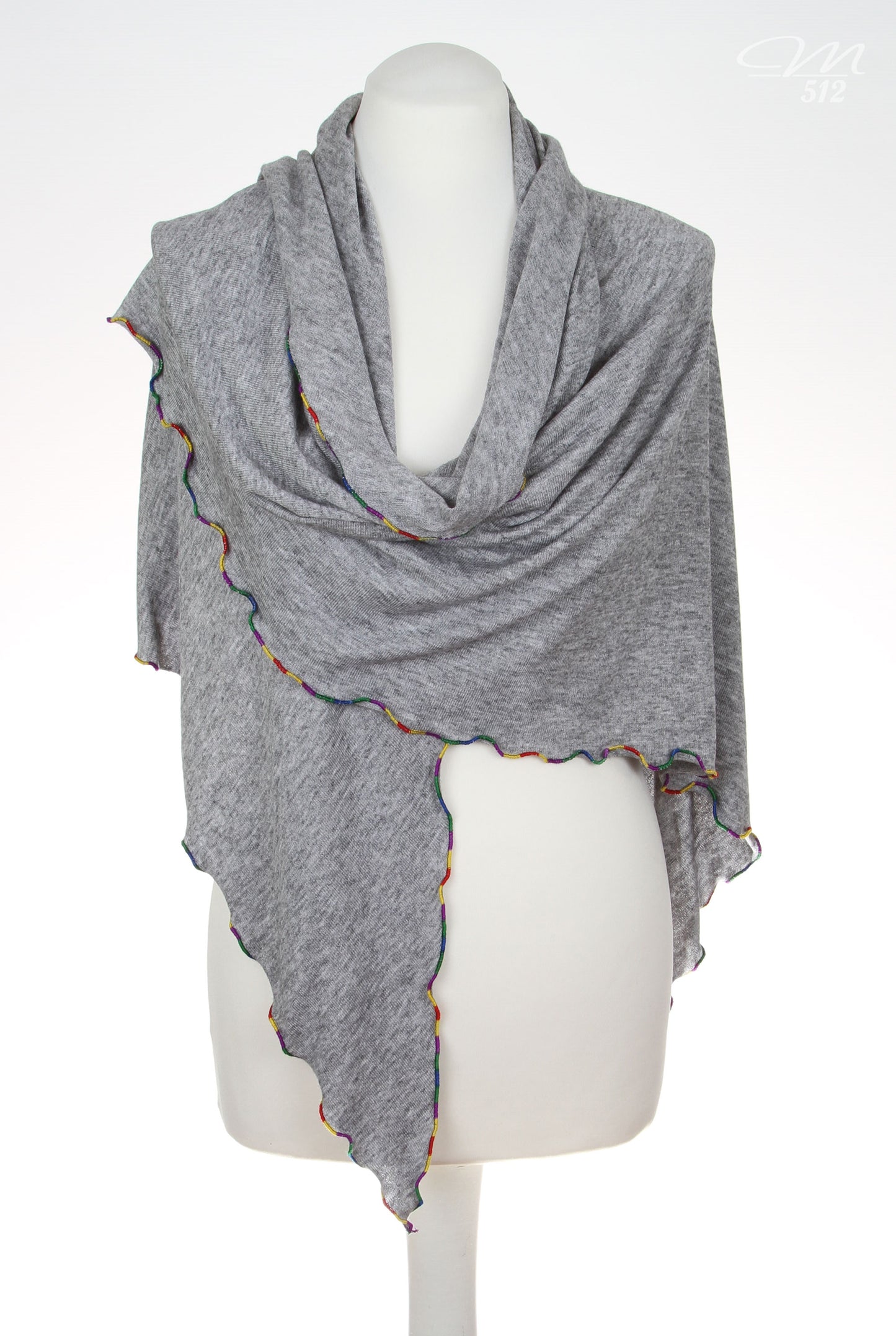 Strick-3Eck Hellgrau-Multicolor
