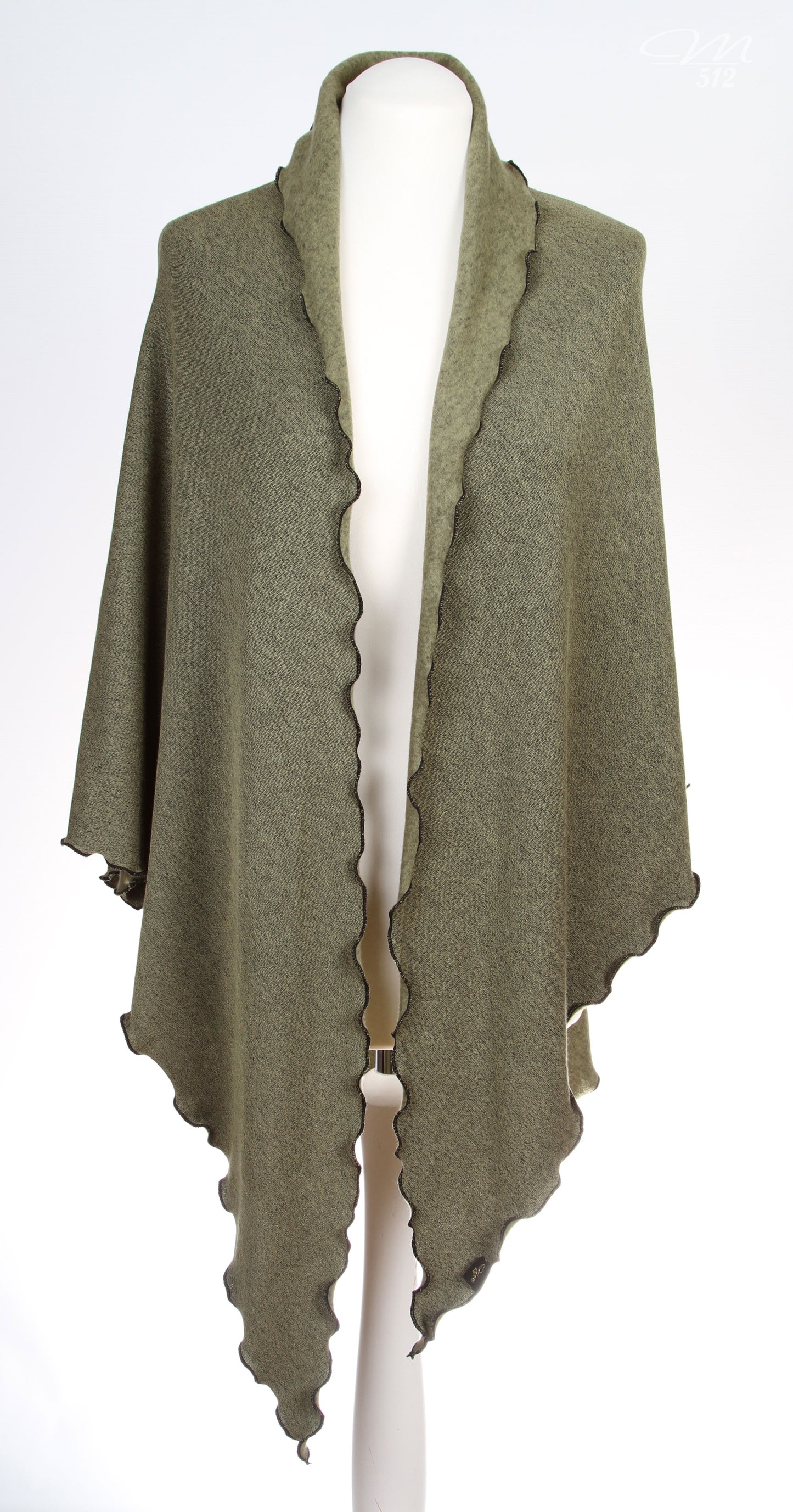 Strick-3Eck Oliv meliert