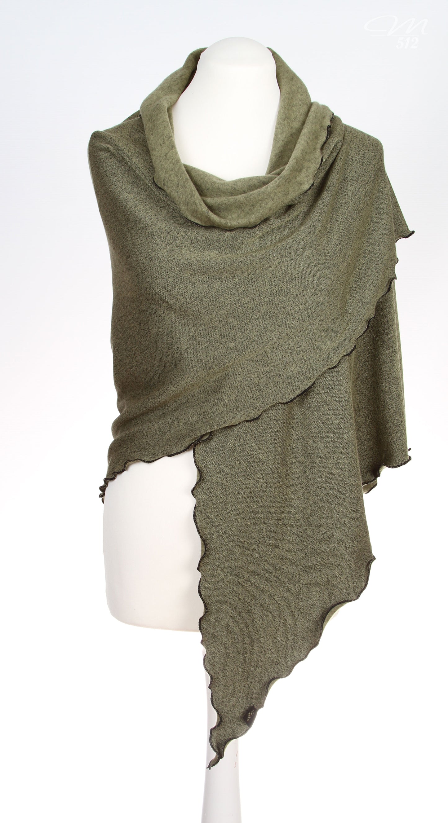 Strick-3Eck Oliv meliert