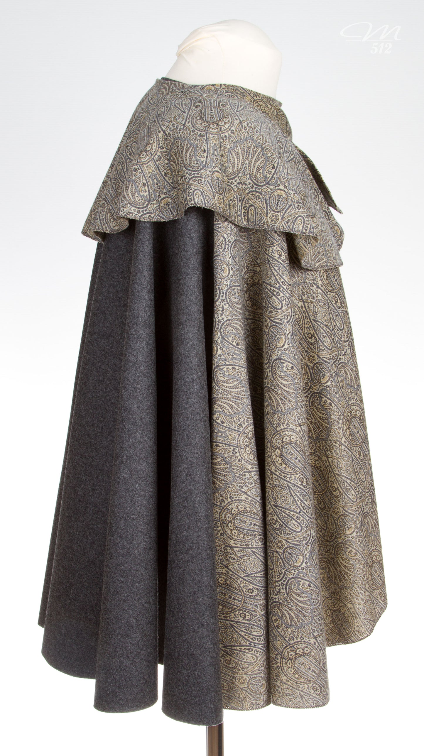 Kragen-Cape Paisley-Grau