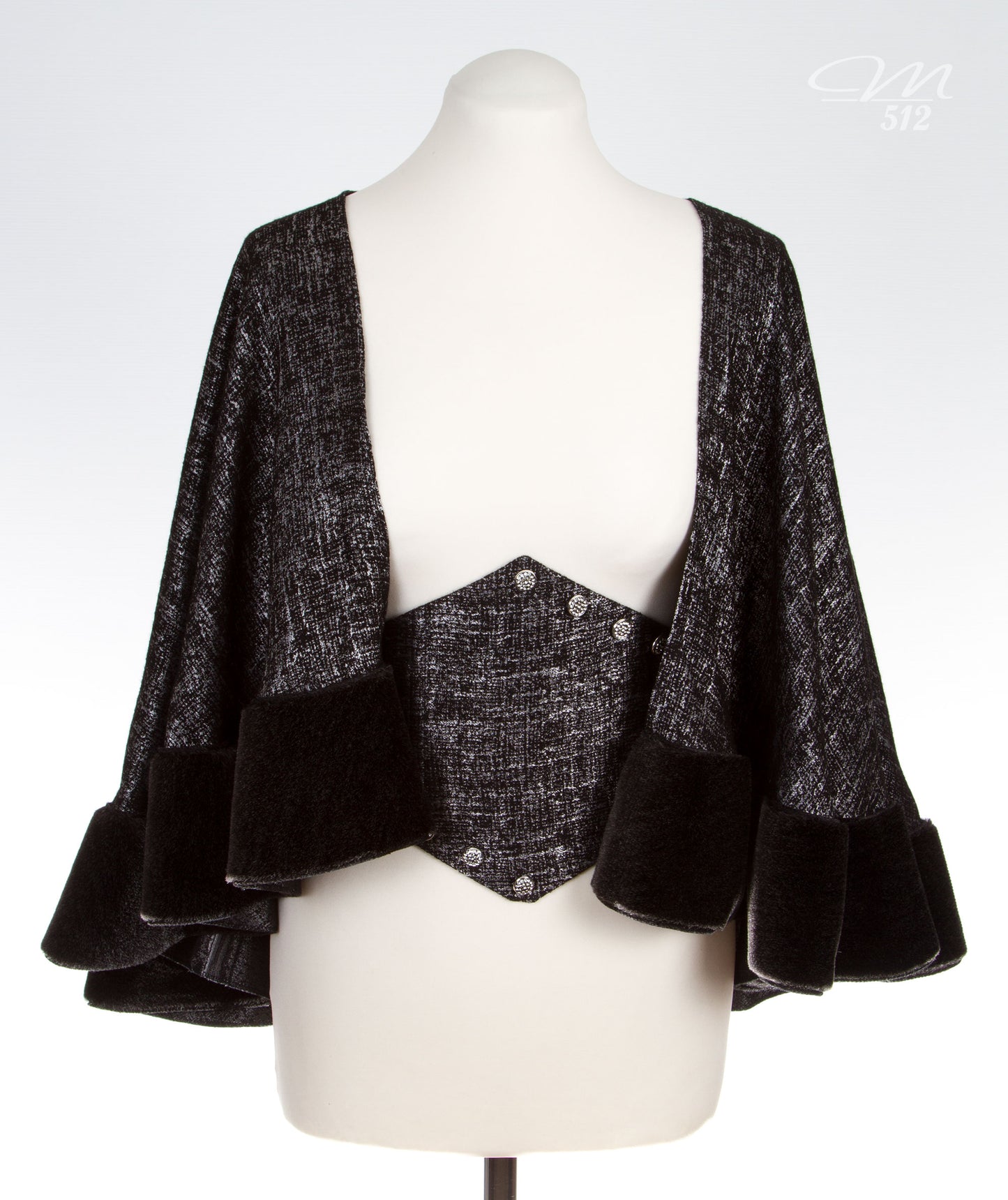 Kurzcape mit Webpelz