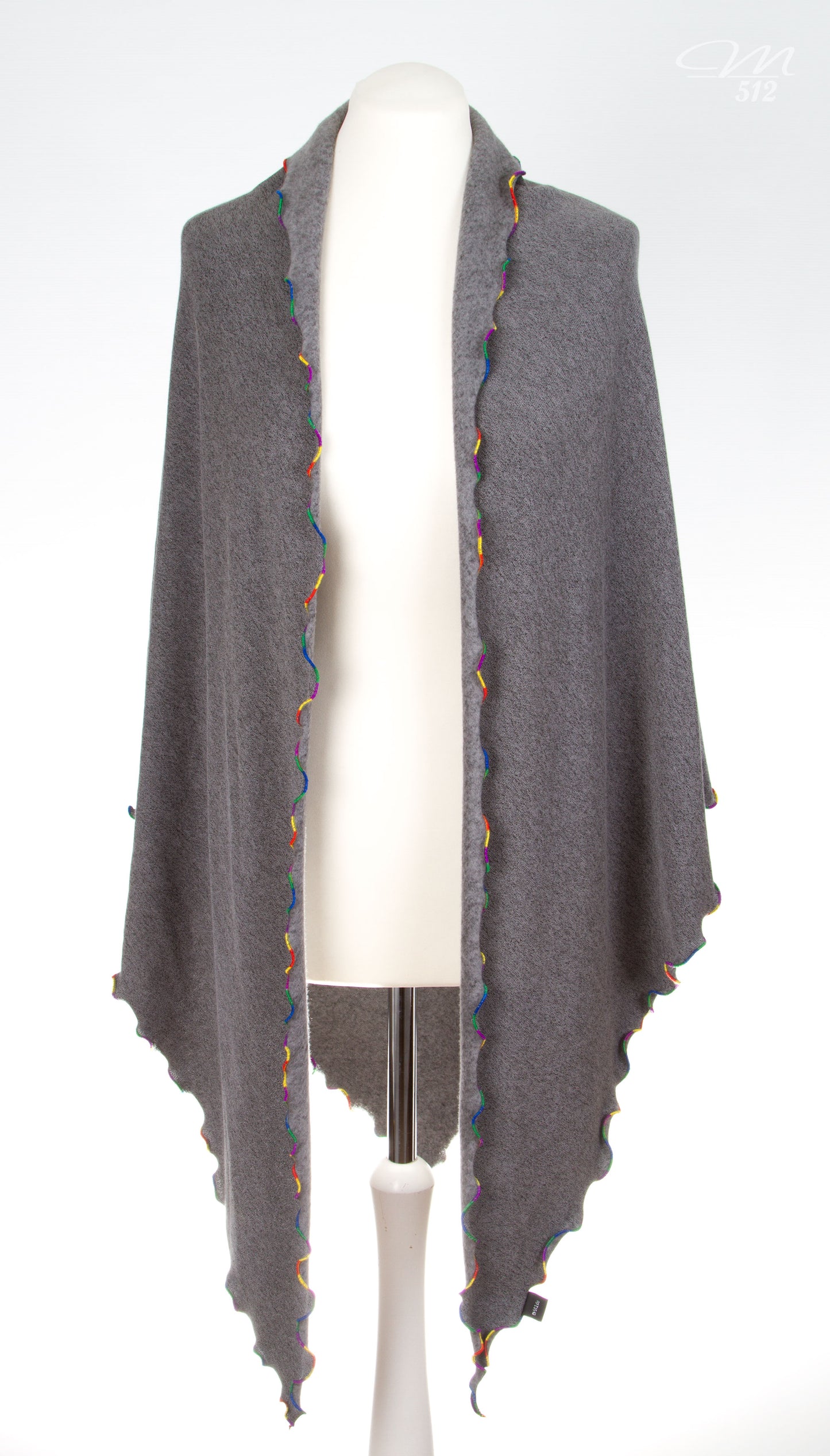 Strick-3Eck Mittelgrau/Multicolor