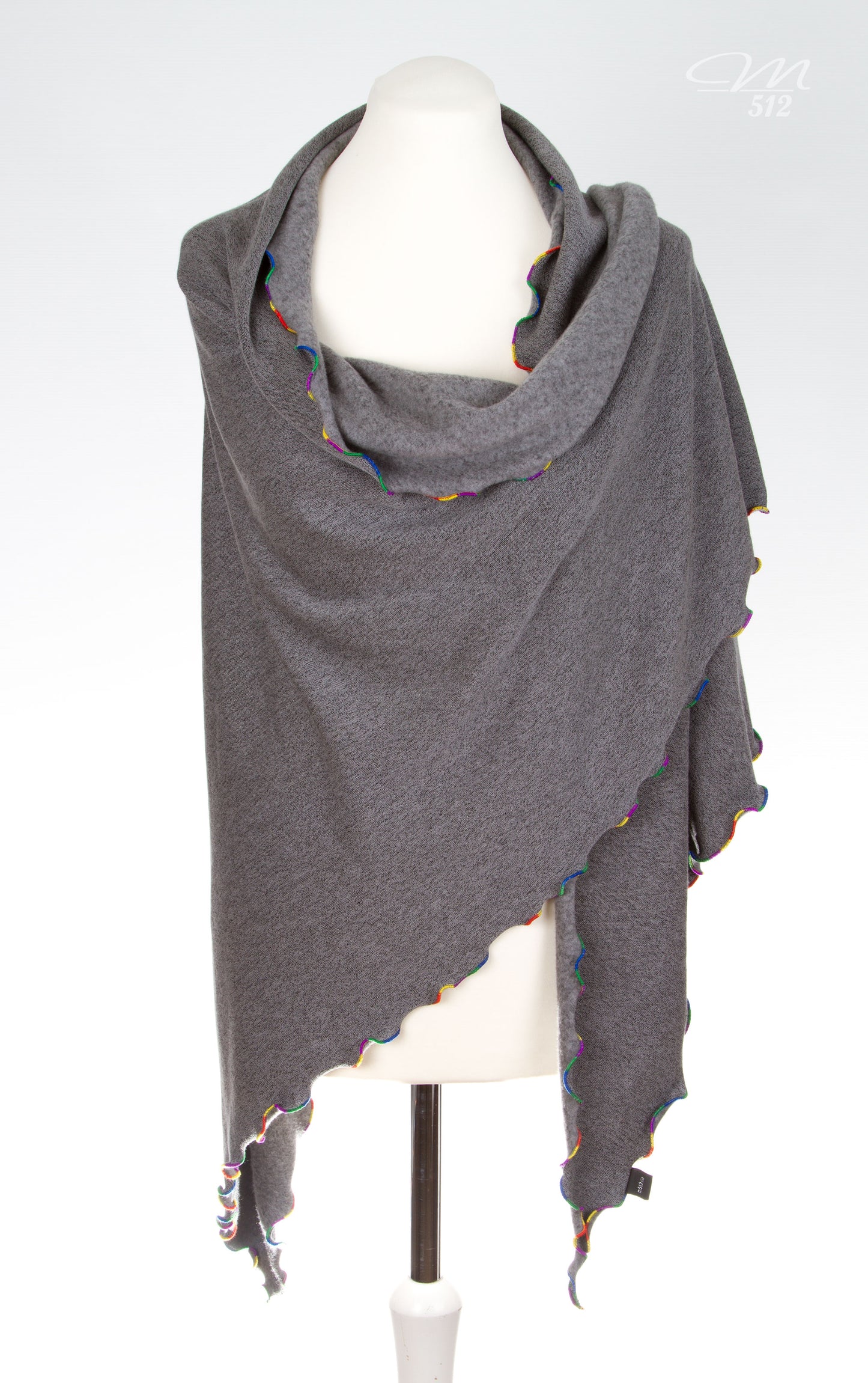 Strick-3Eck Mittelgrau/Multicolor