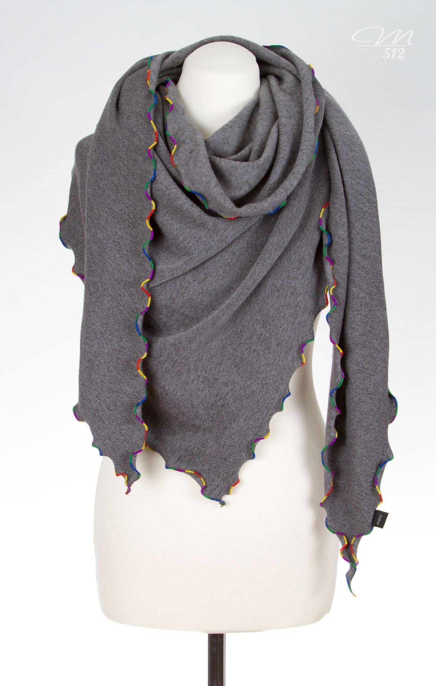 Strick-3Eck Mittelgrau/Multicolor