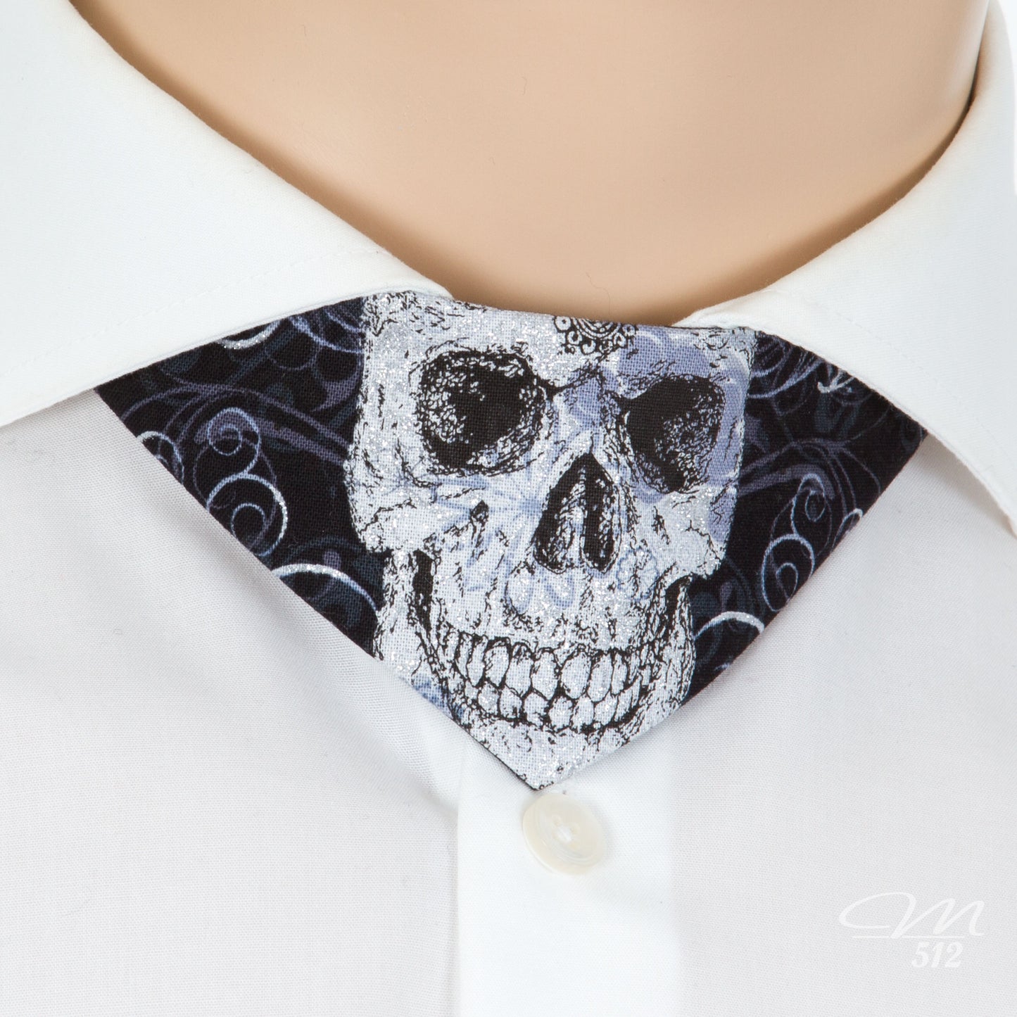 No-Tie Silber Skull
