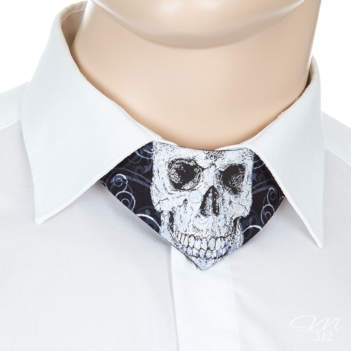 No-Tie Silver Skull