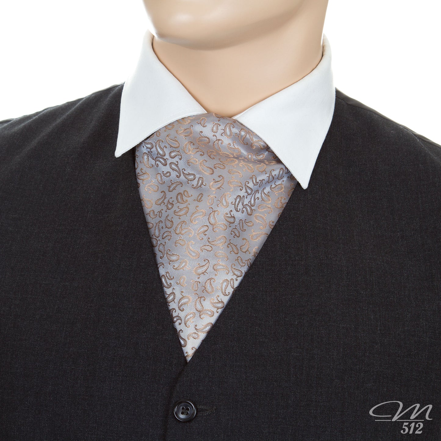 Wende-Krawattenschal Leinen + Paisley