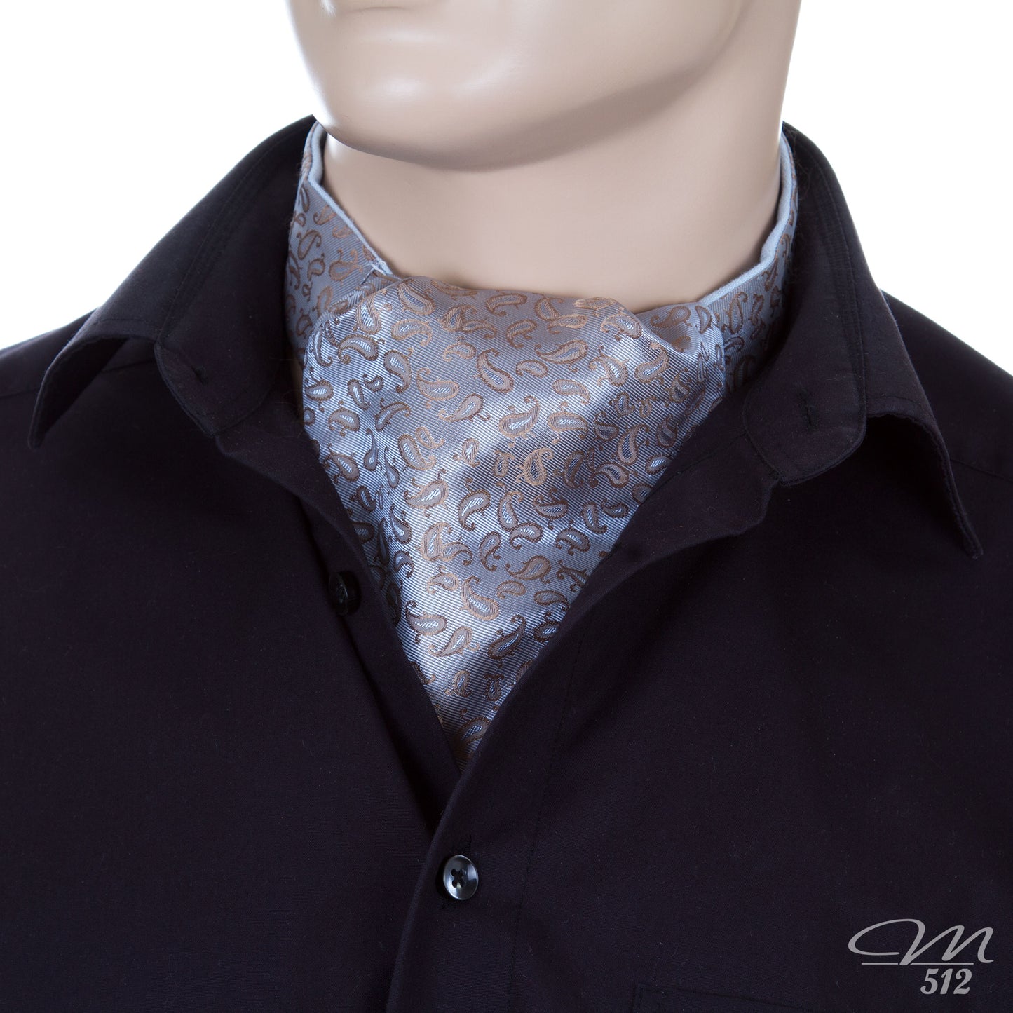 Wende-Krawattenschal Leinen + Paisley