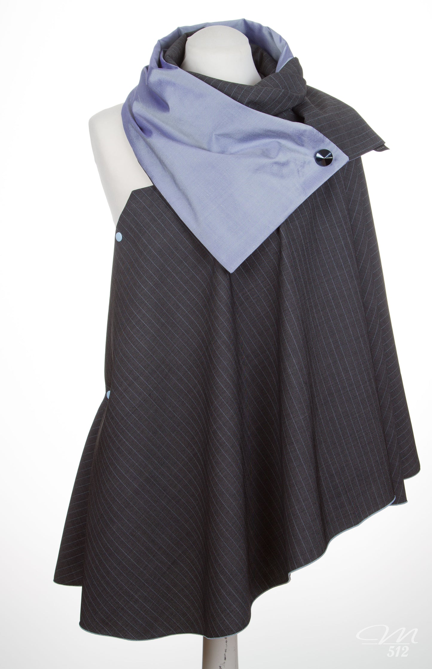 Cape + Drapé Set Grau-Blau