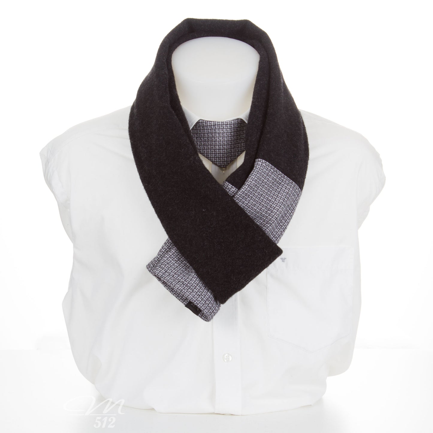 No-Tie und Schal Anthrazit-Grau