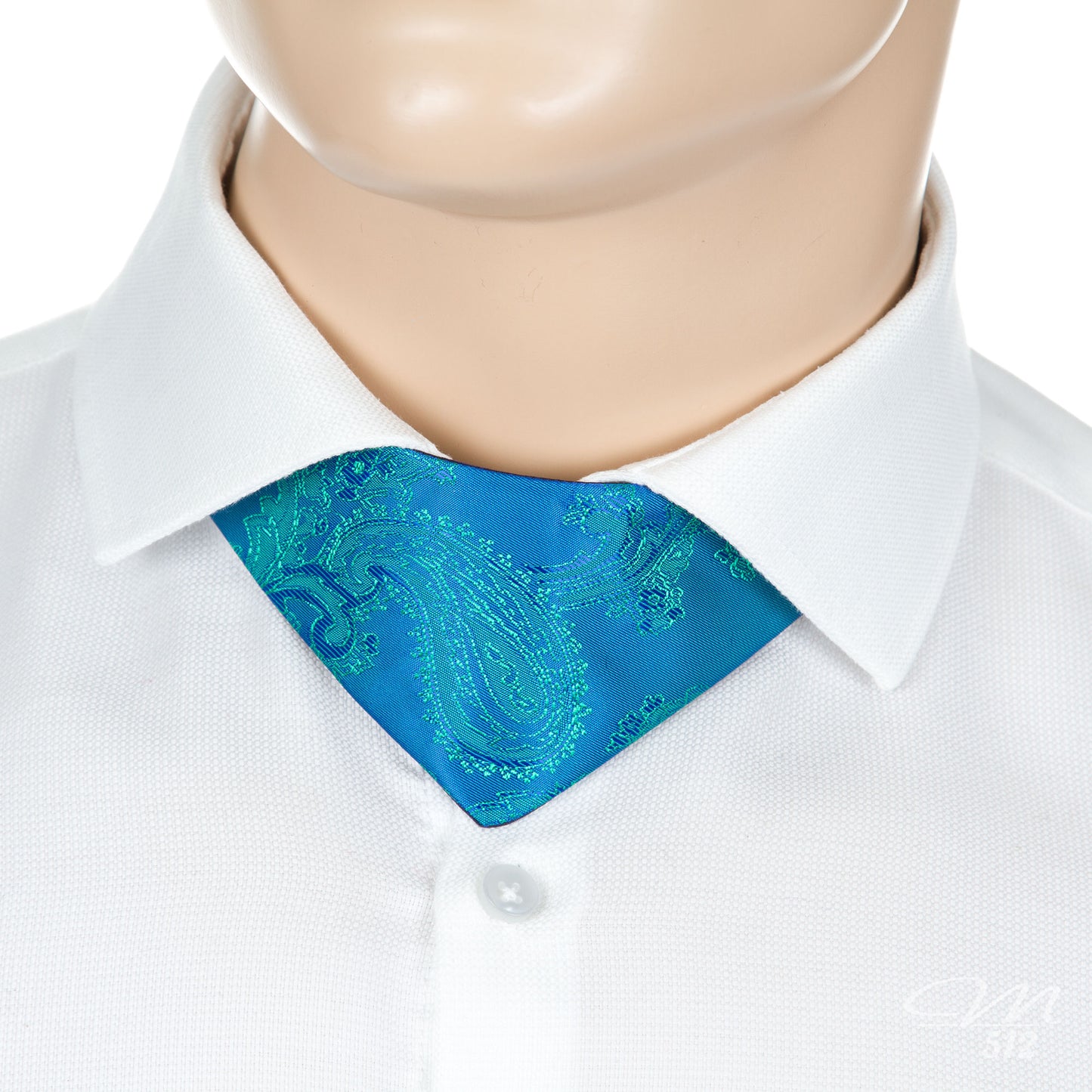 No-Tie Paisley Blau-Türkis