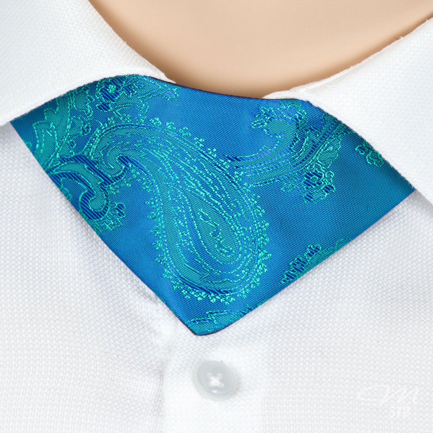 No-Tie Paisley Blau-Türkis