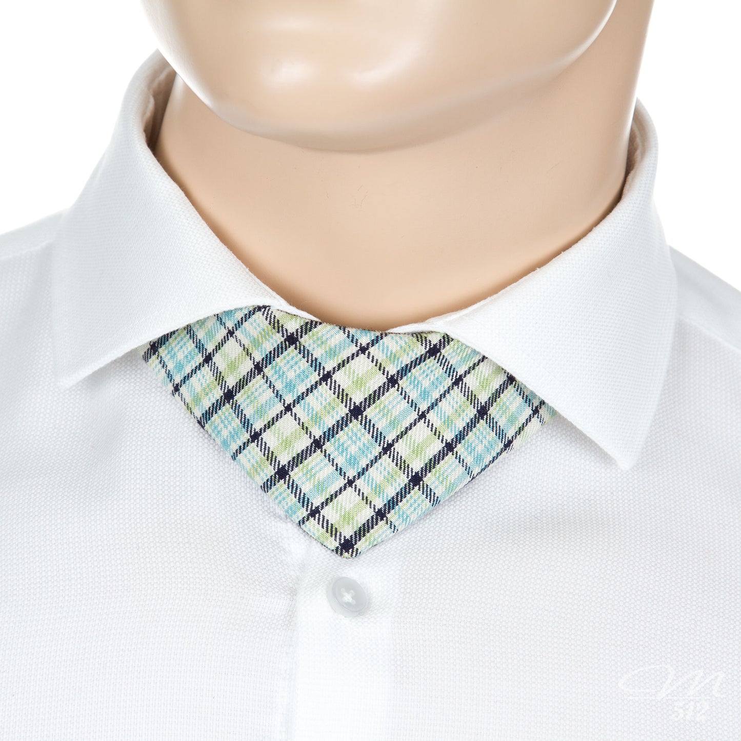 No-Tie Blau-Grünes Karo