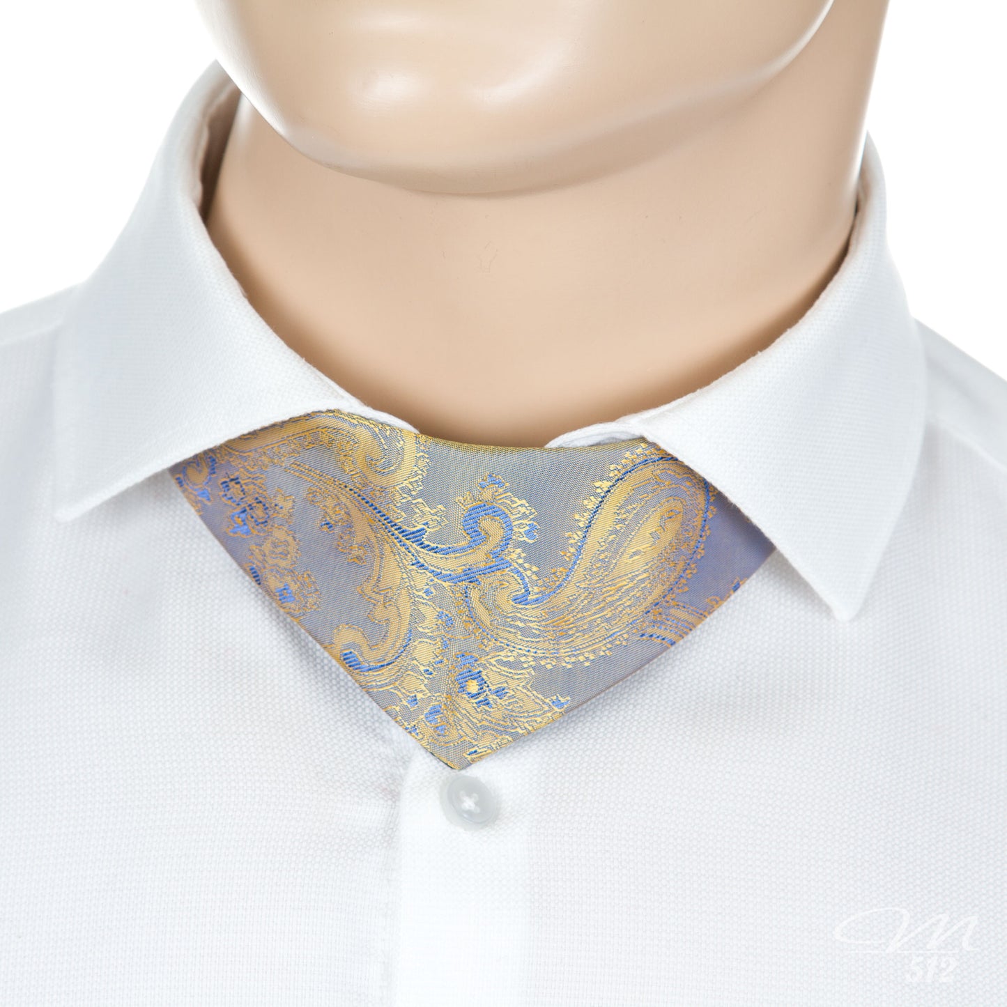 No-Tie Paisley Gold-Blau