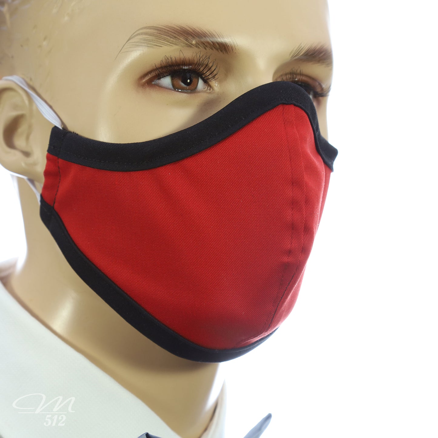 Mund-Nasen-Maske Modell C rot/schwarz