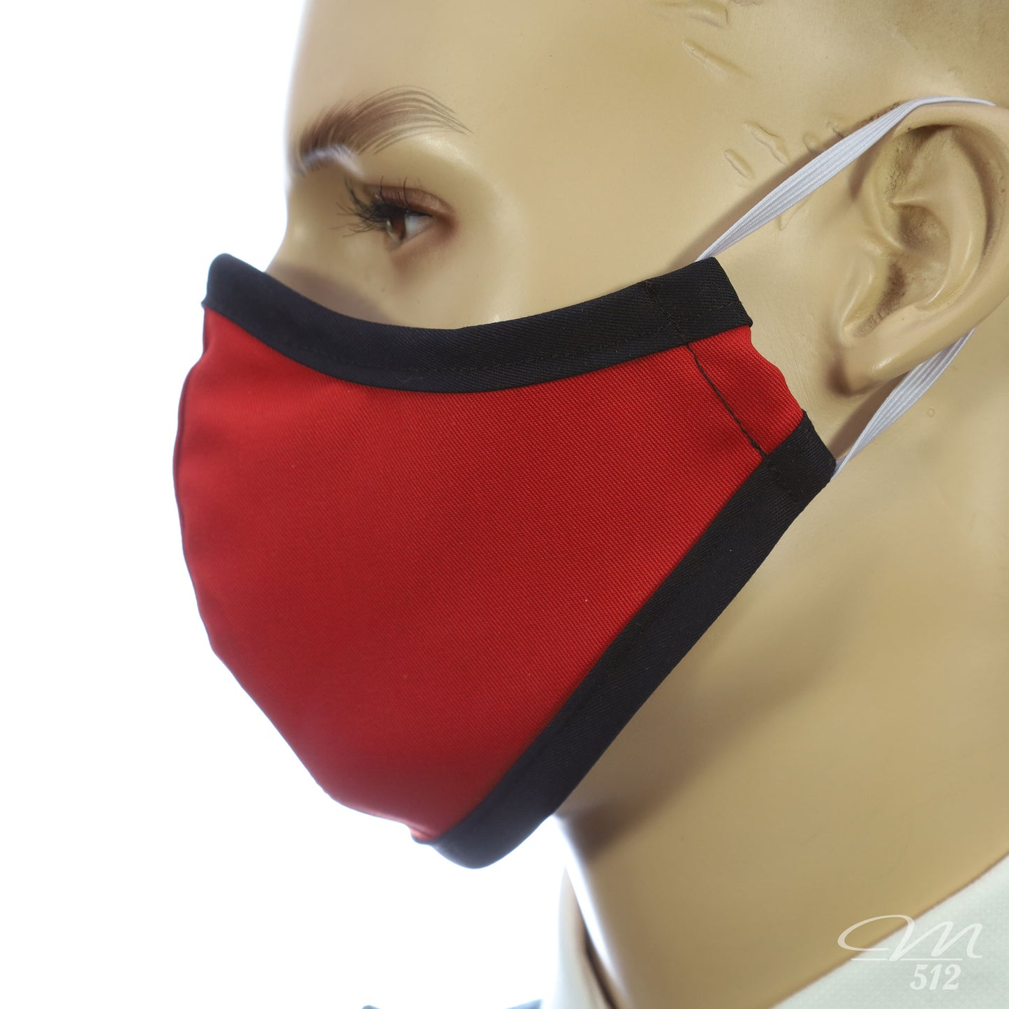 Mund-Nasen-Maske Modell C rot/schwarz