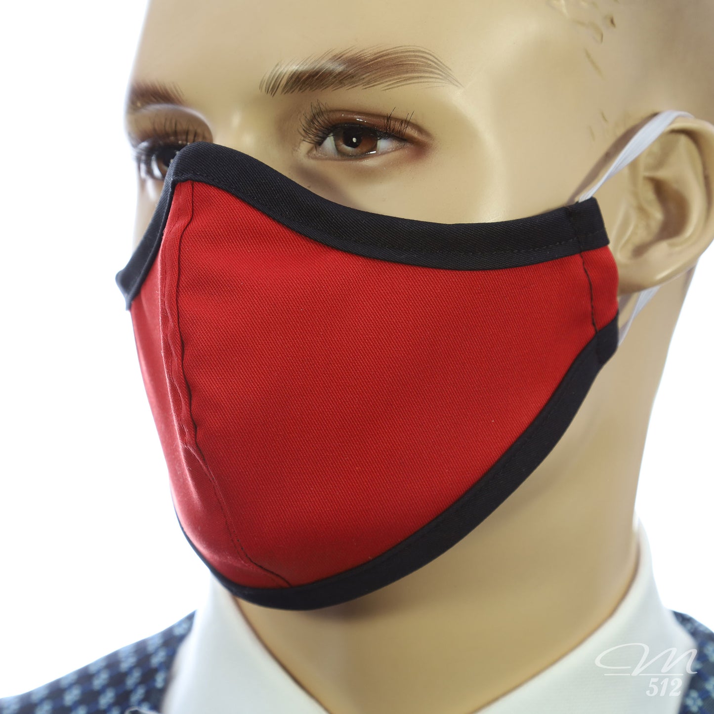 Mund-Nasen-Maske Modell C rot/schwarz