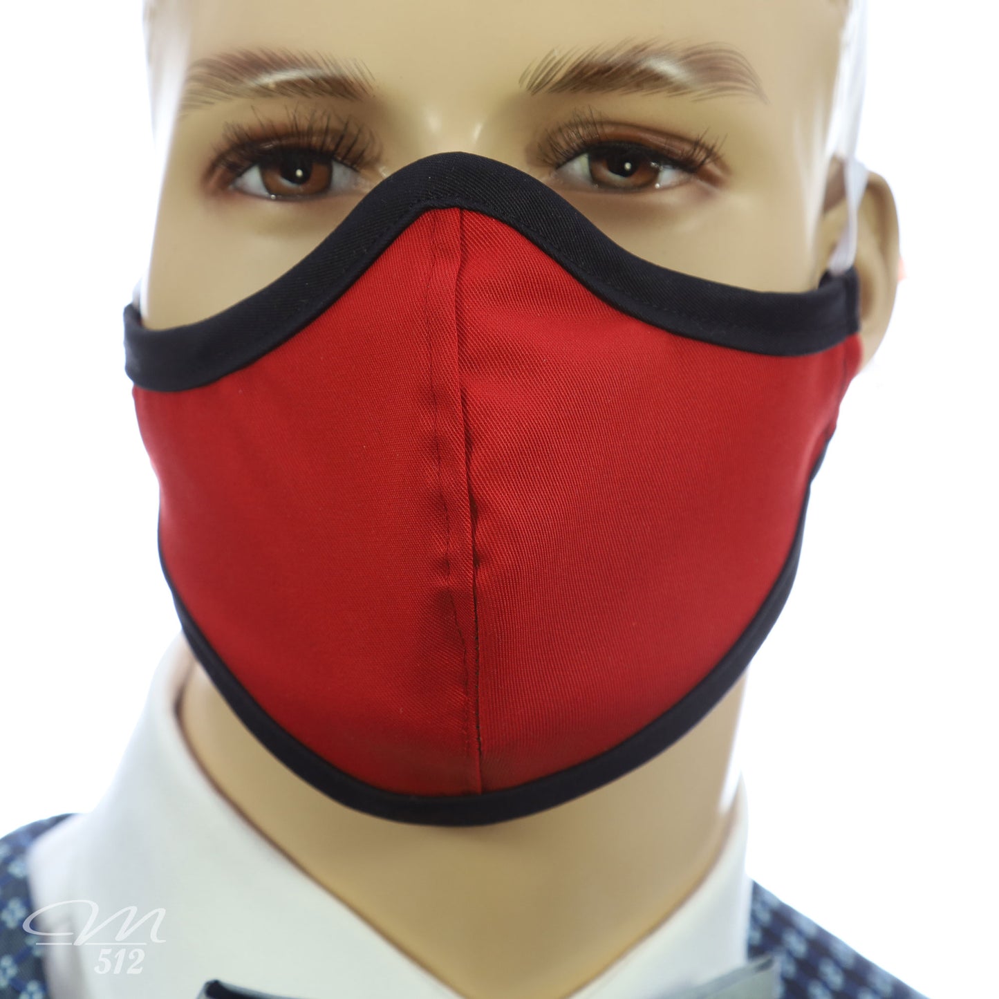 Mund-Nasen-Maske Modell C rot/schwarz
