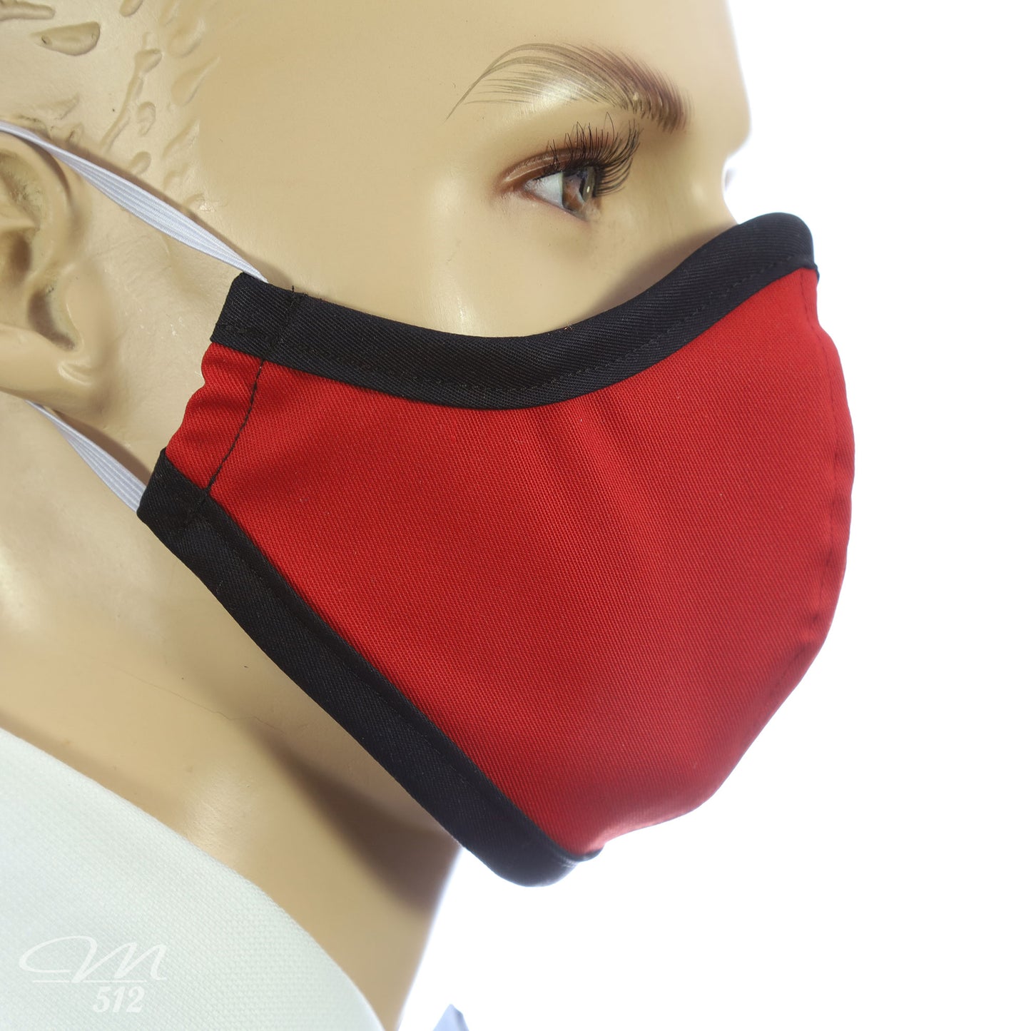 Mund-Nasen-Maske Modell C rot/schwarz