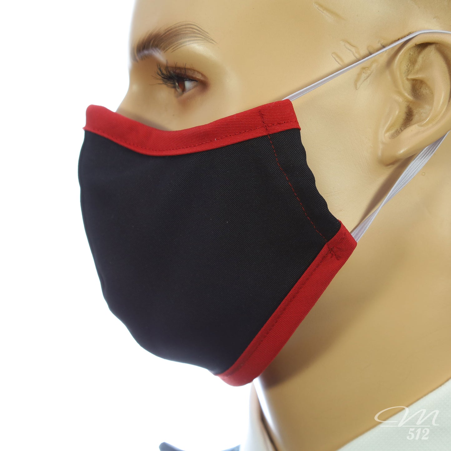 Mund-Nasen-Maske Modell C schwarz/rot