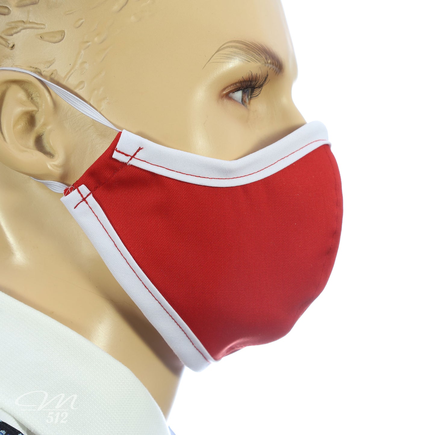 Mund-Nasen-Maske Modell C rot/weiß