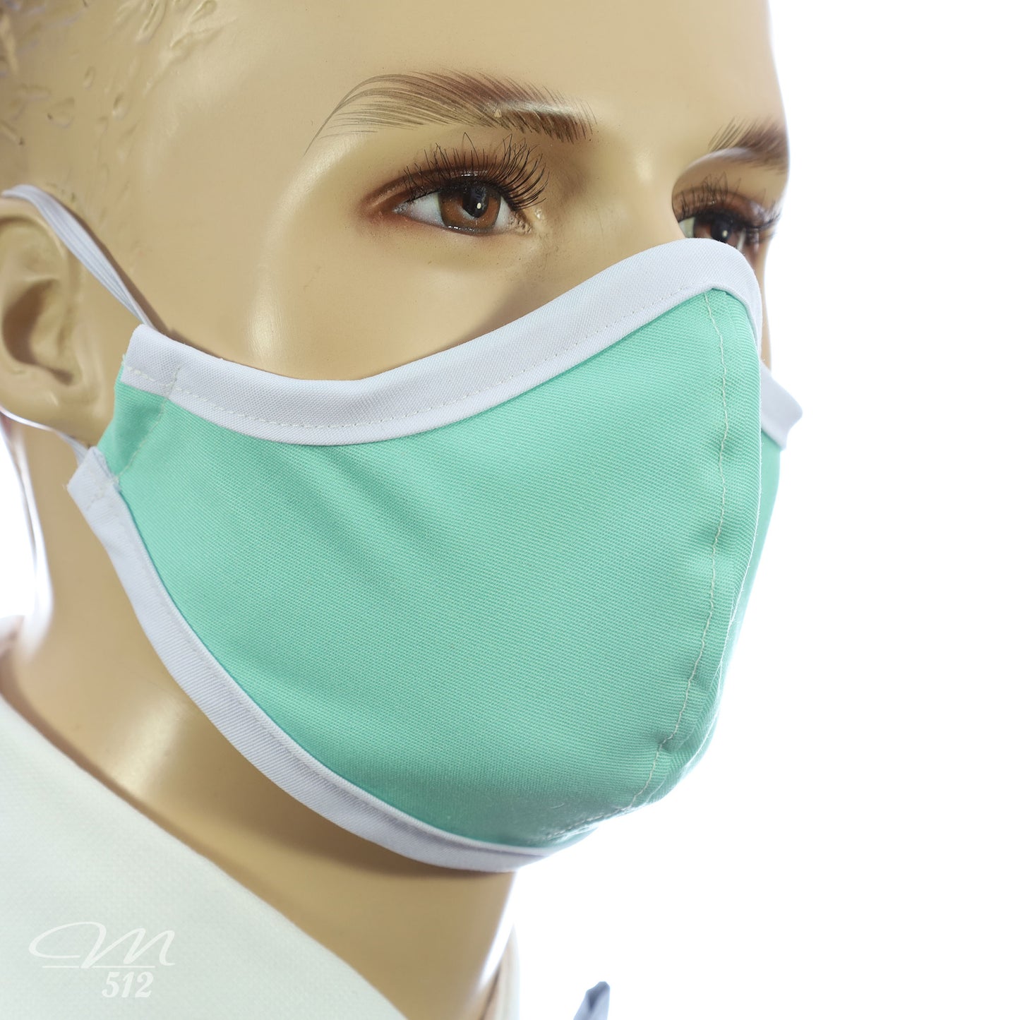 Mund-Nasen-Maske Modell C mintgrün/weiß