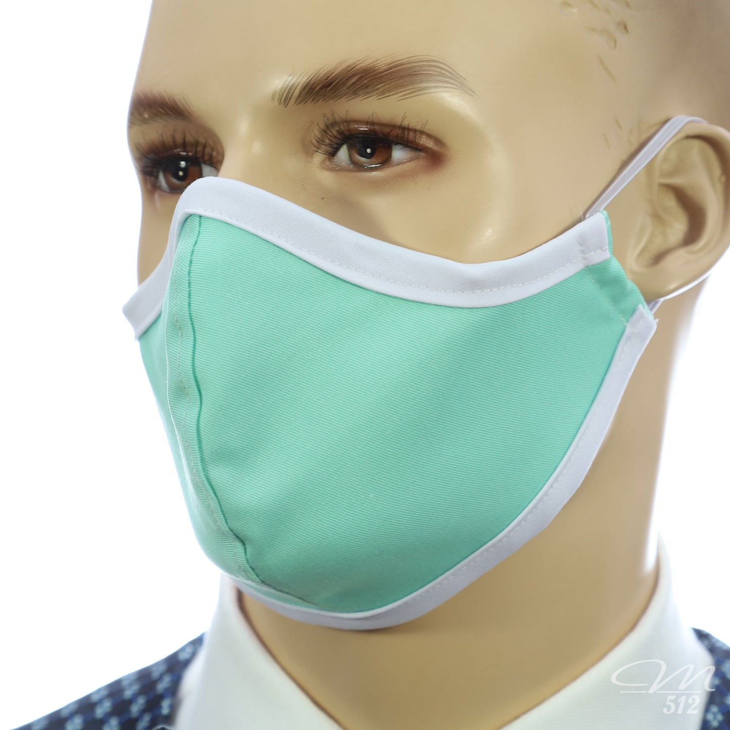 Mund-Nasen-Maske Modell C mintgrün/weiß