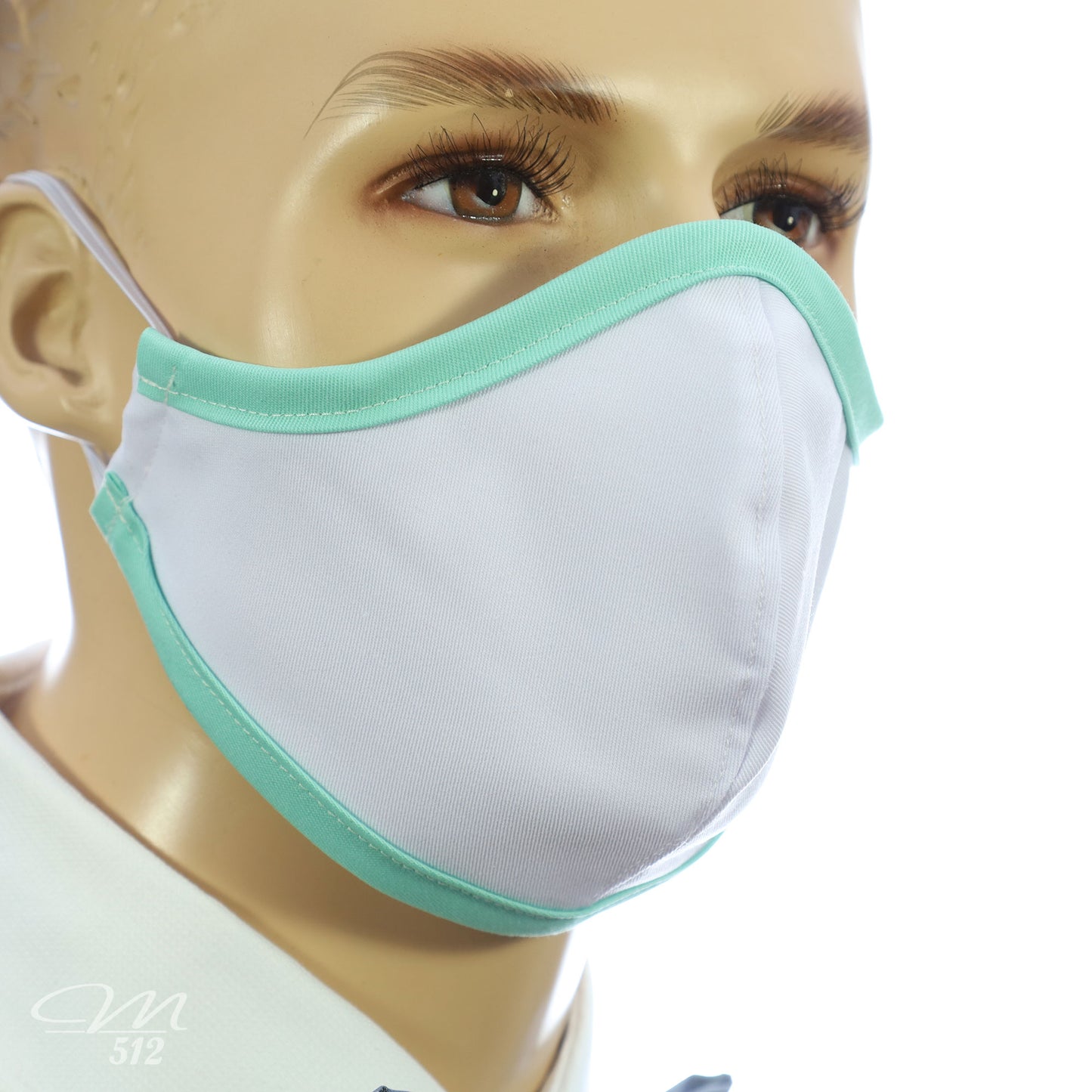 Mund-Nasen-Maske Modell C weiß/mintgrün