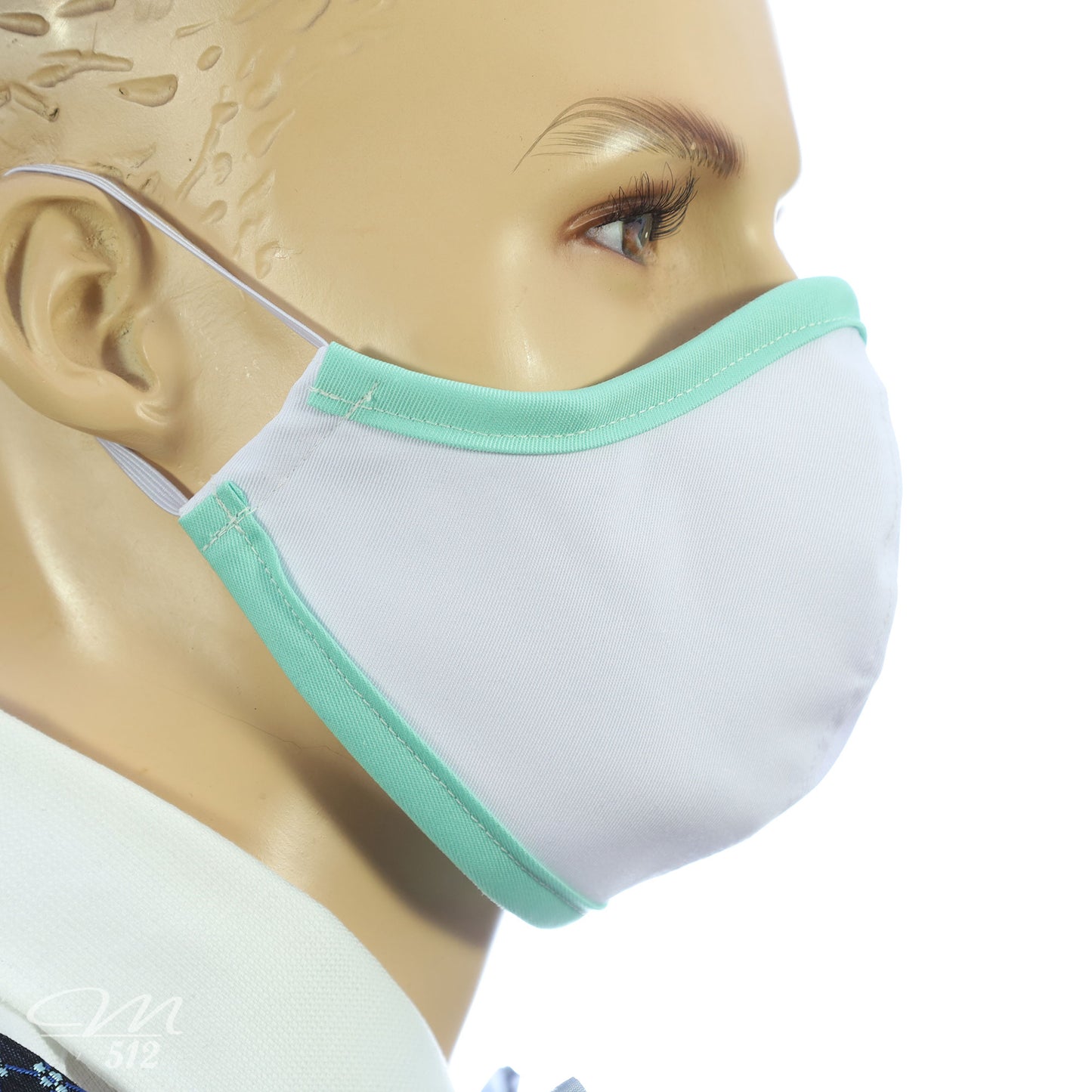 Mund-Nasen-Maske Modell C weiß/mintgrün