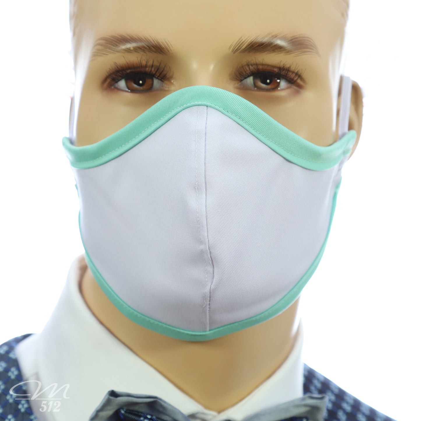 Mund-Nasen-Maske Modell C weiß/mintgrün