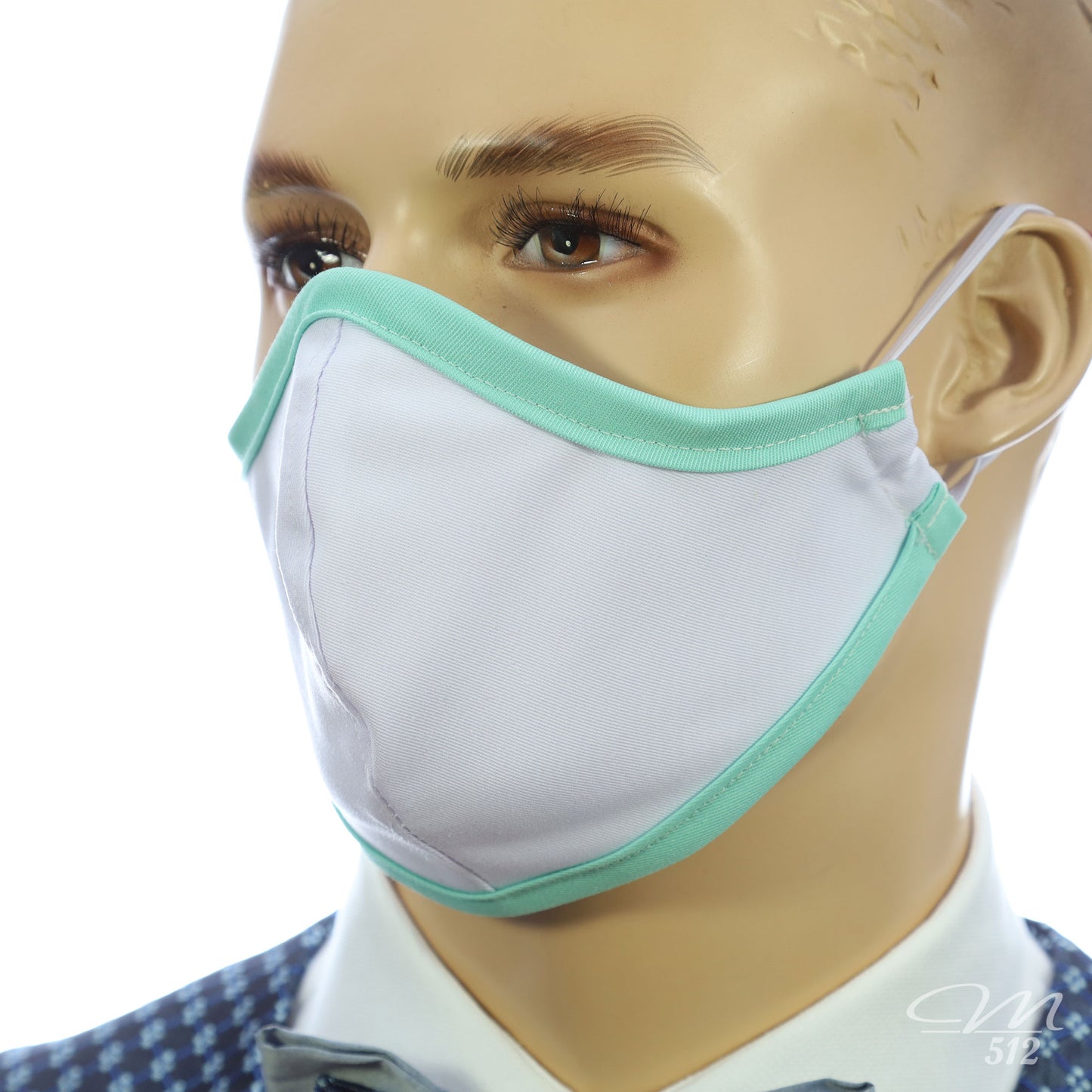 Mund-Nasen-Maske Modell C weiß/mintgrün